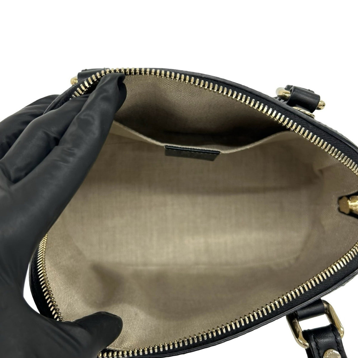 Gucci Black Leather Boston Bag Handbag Shoulder Bag (Pre-Owned)