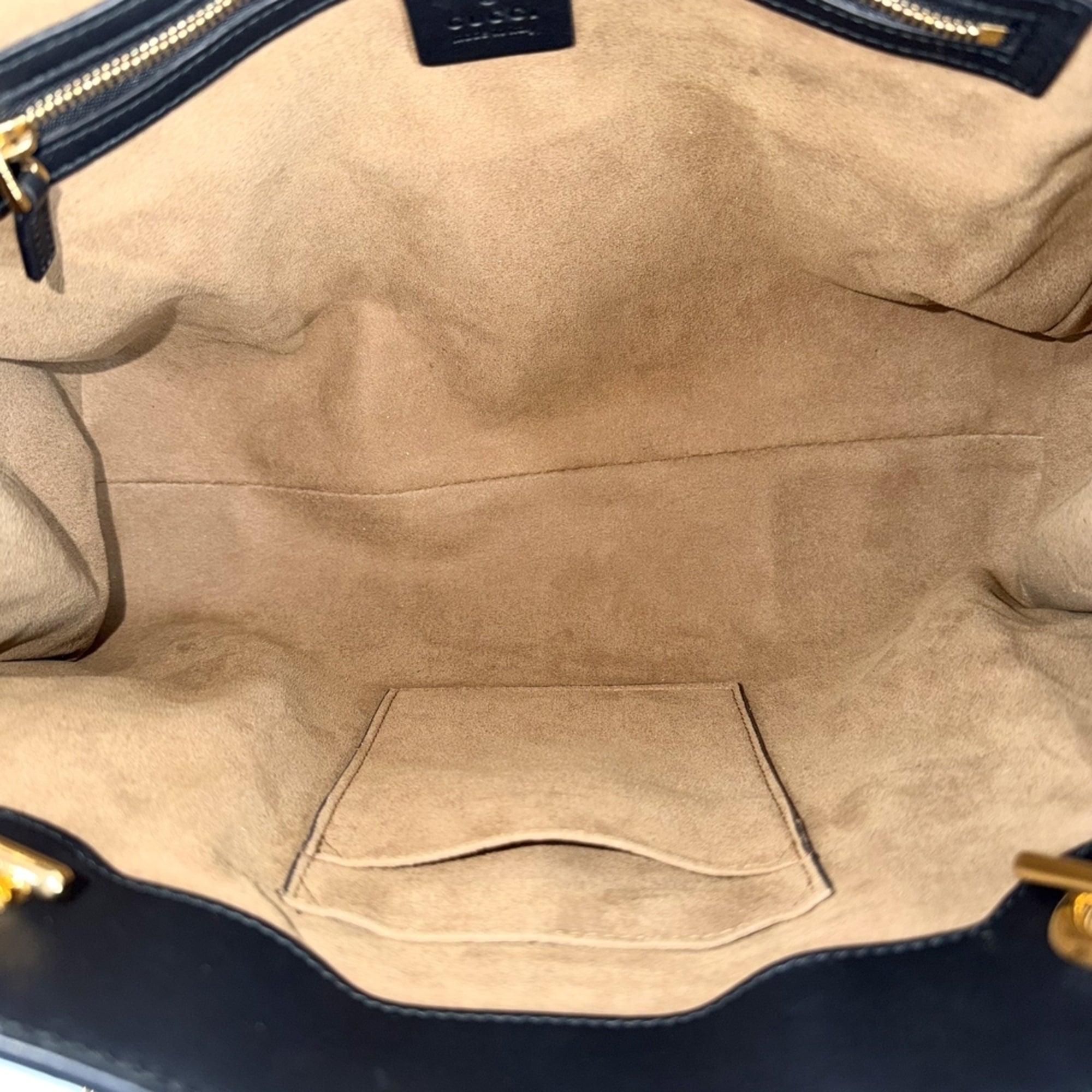 Gucci Horsebit Black Brown Gg Supreme Leather Handbag Tote Bag (Pre-Owned)