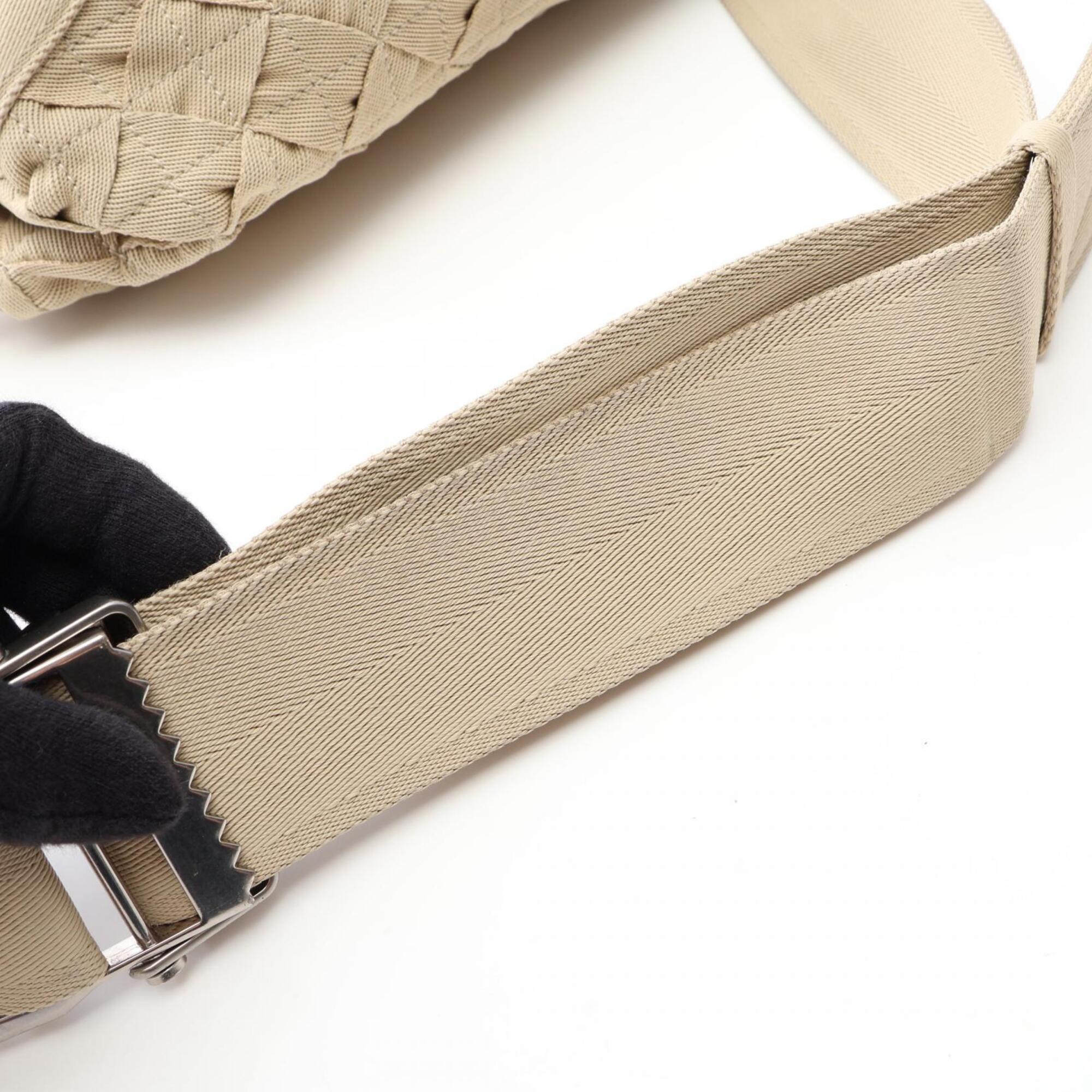 Bottega Veneta Beige Canvas Fanny Pack Handbag (Pre-Owned)