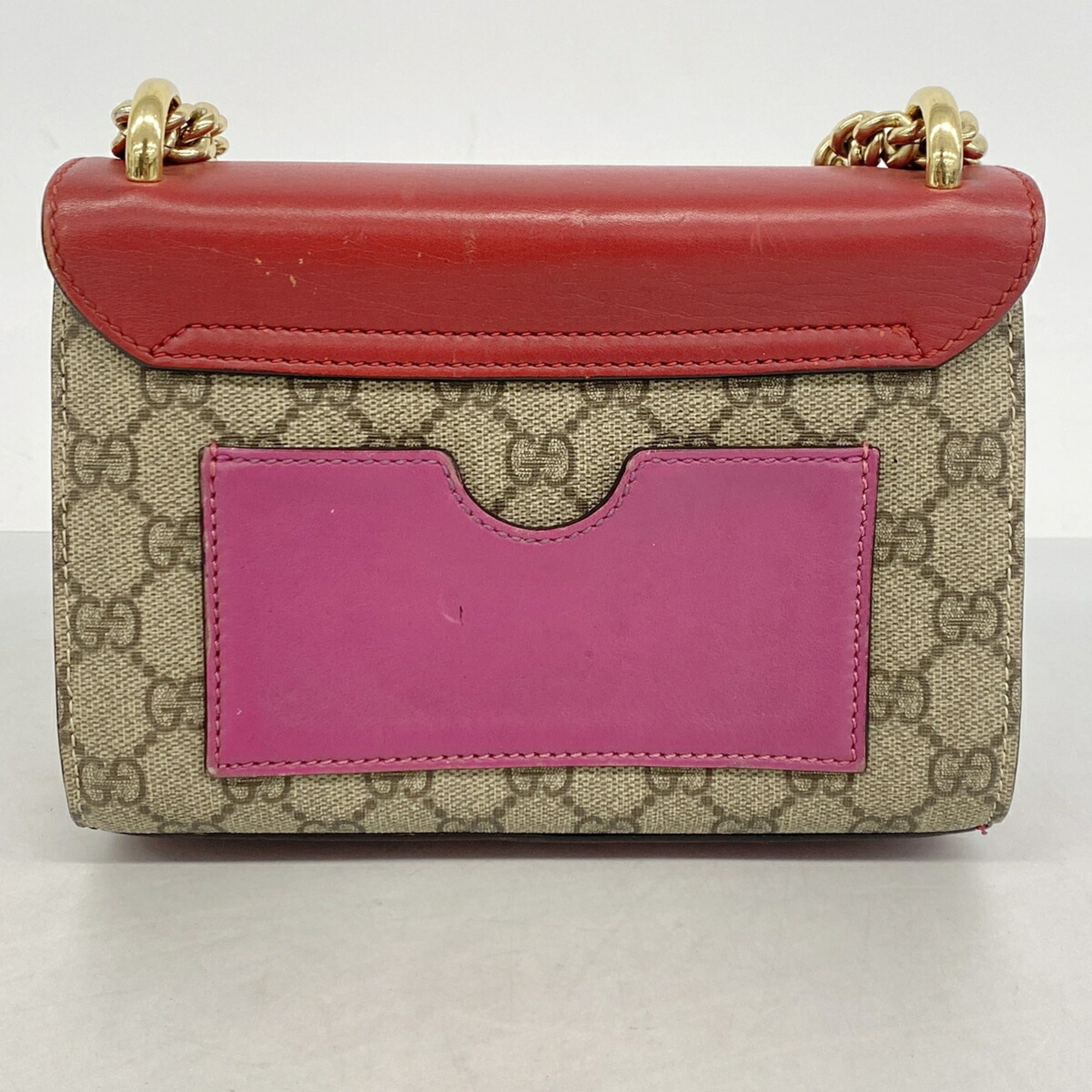 Gucci Brown Red Color Pvc Shoulder Bag (Pre-Owned)