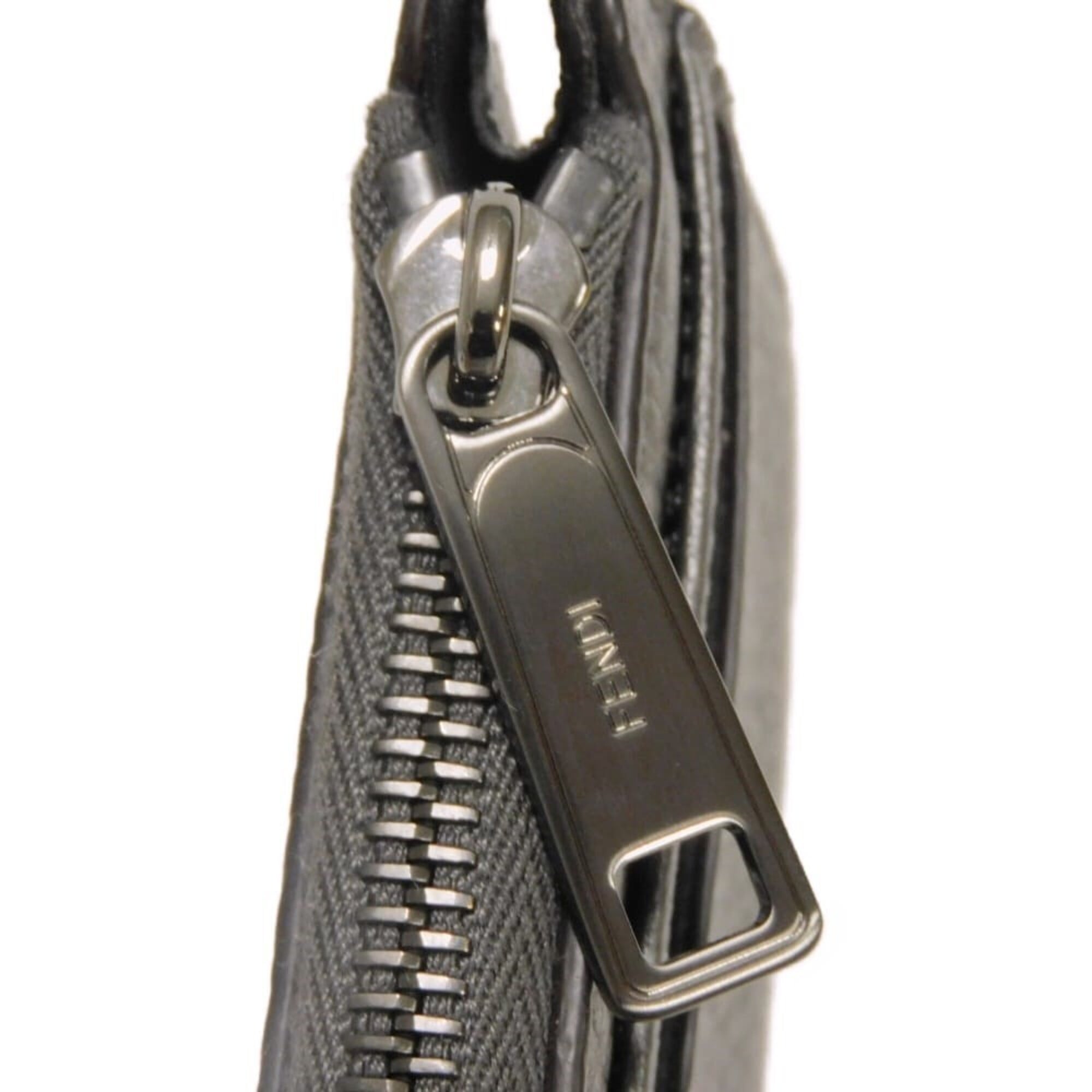 Fendi Gunmetal Metallic Gray Coin Purse/Coin Case (Pre-Owned)