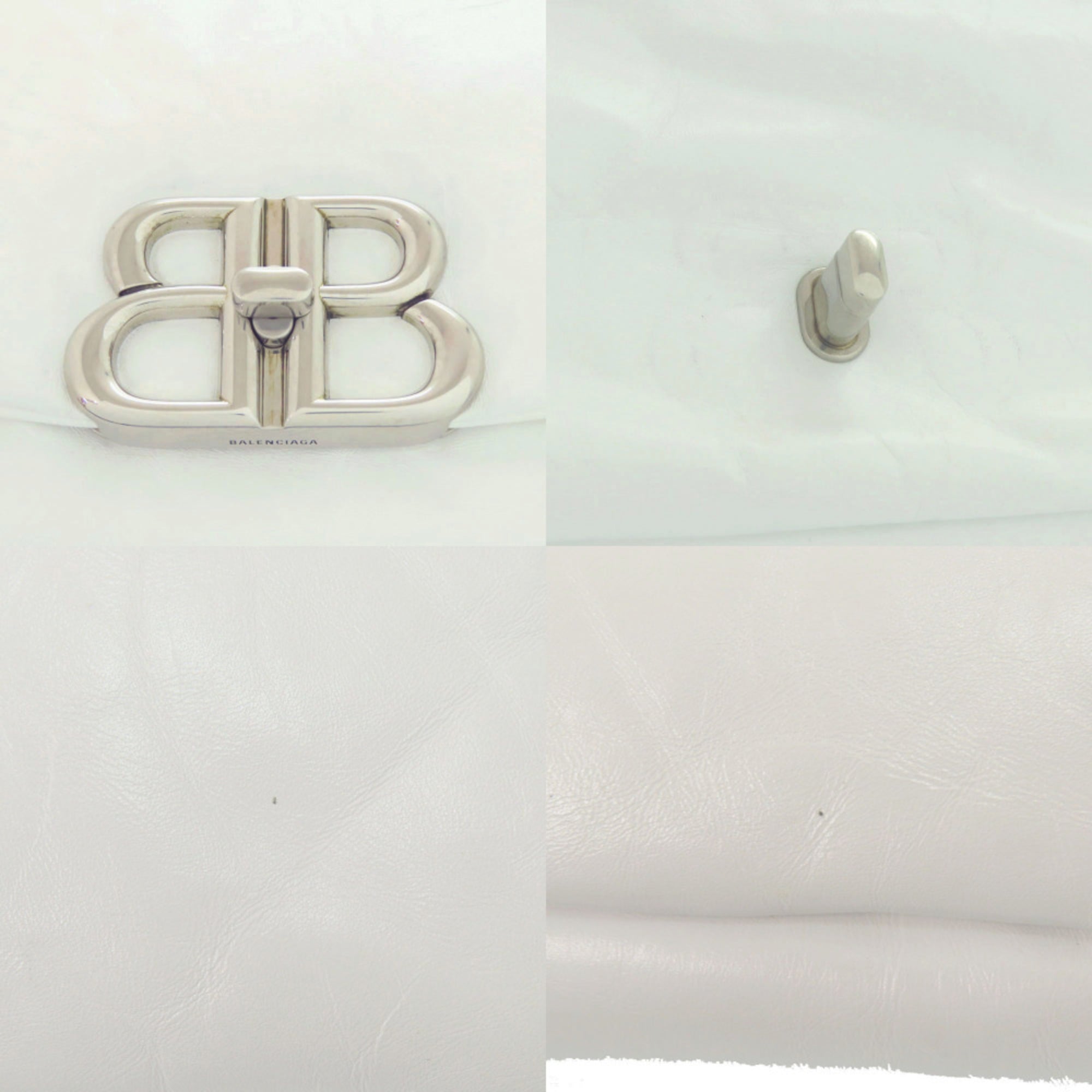 Balenciaga White Leather Handbag Shoulder Bag (Pre-Owned)