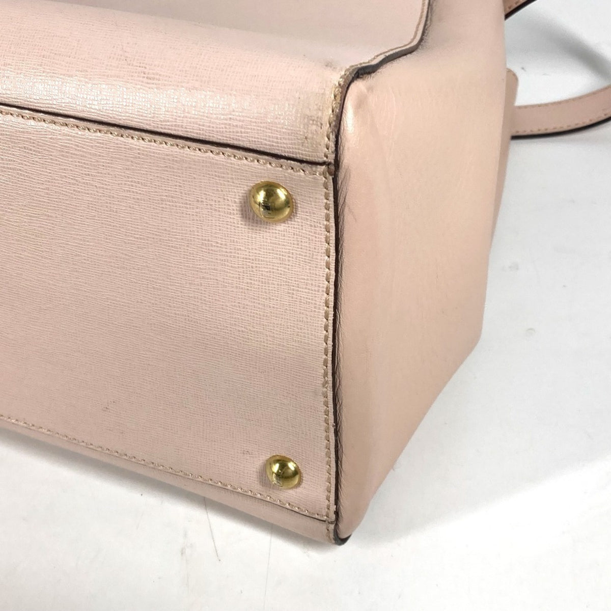 Fendi Beige Leather Shoulder Bag Tote Bag (Pre-Owned)