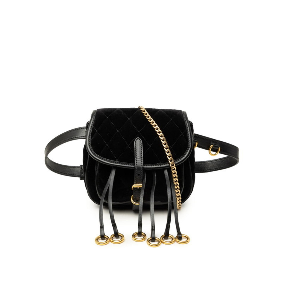 Prada Black Gold Leather Shoulder Bag (Pre-Owned)