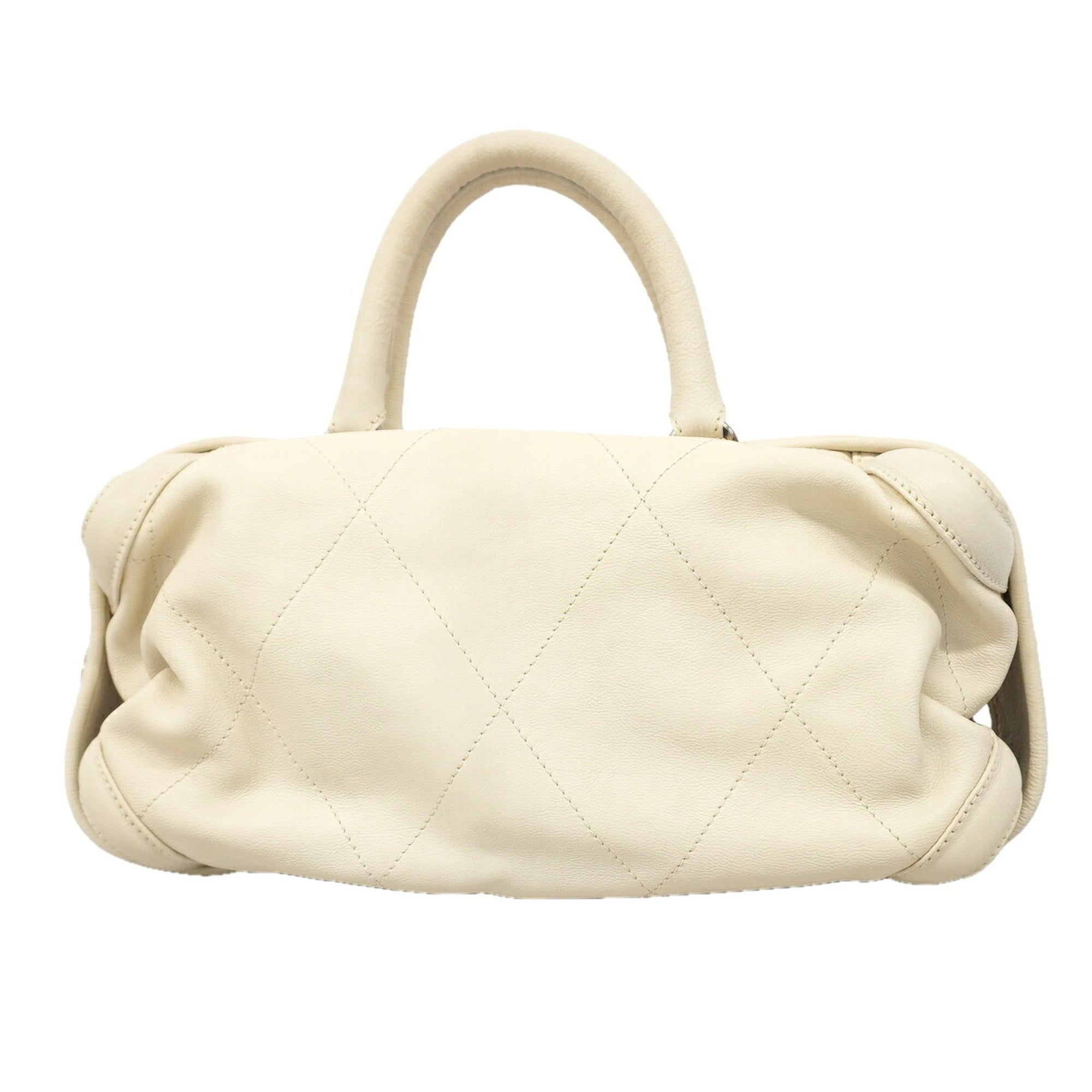 Chanel Ivory Leather Handbag (Pre-Owned)