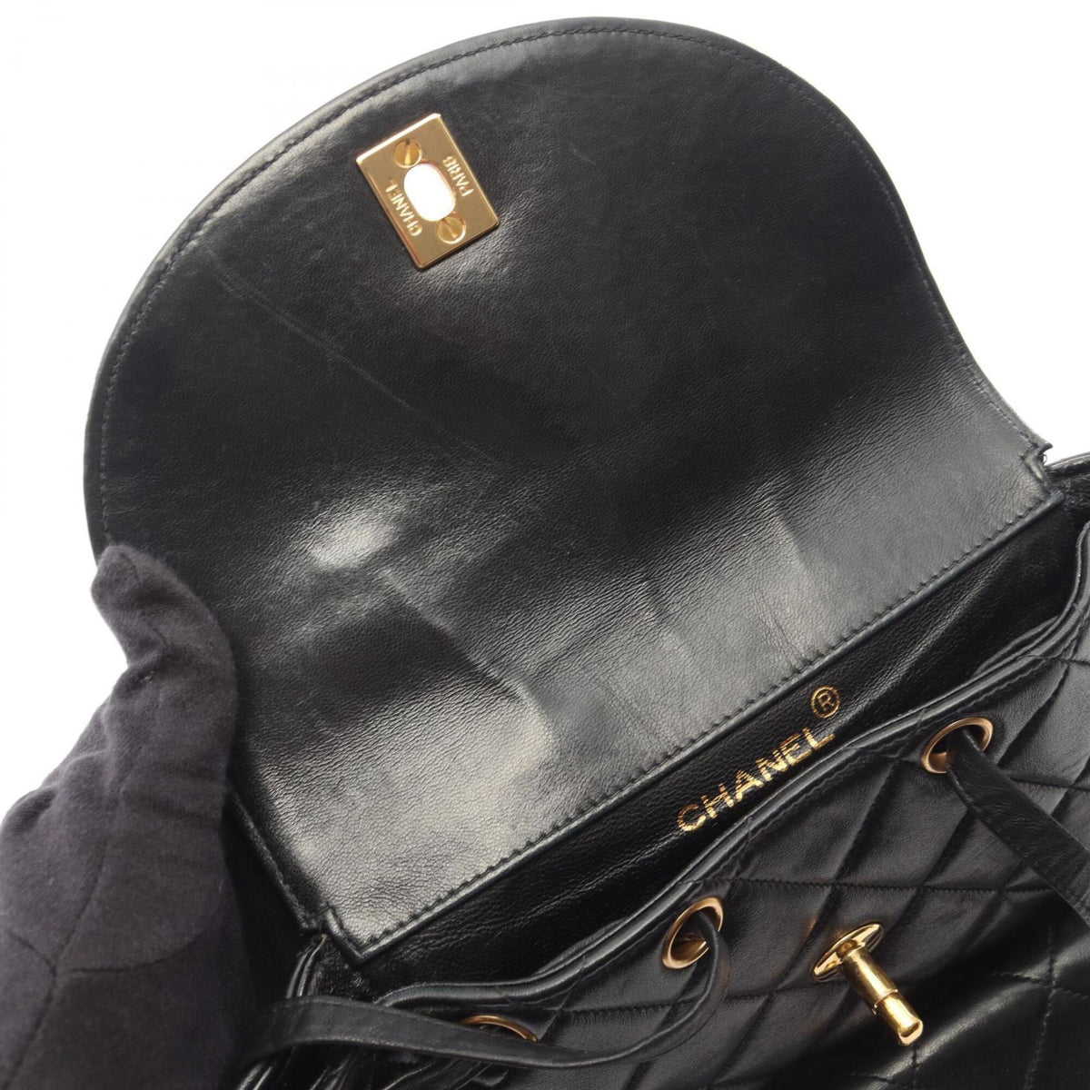 Chanel Matelasse Black Leather Backpack (Pre-Owned)