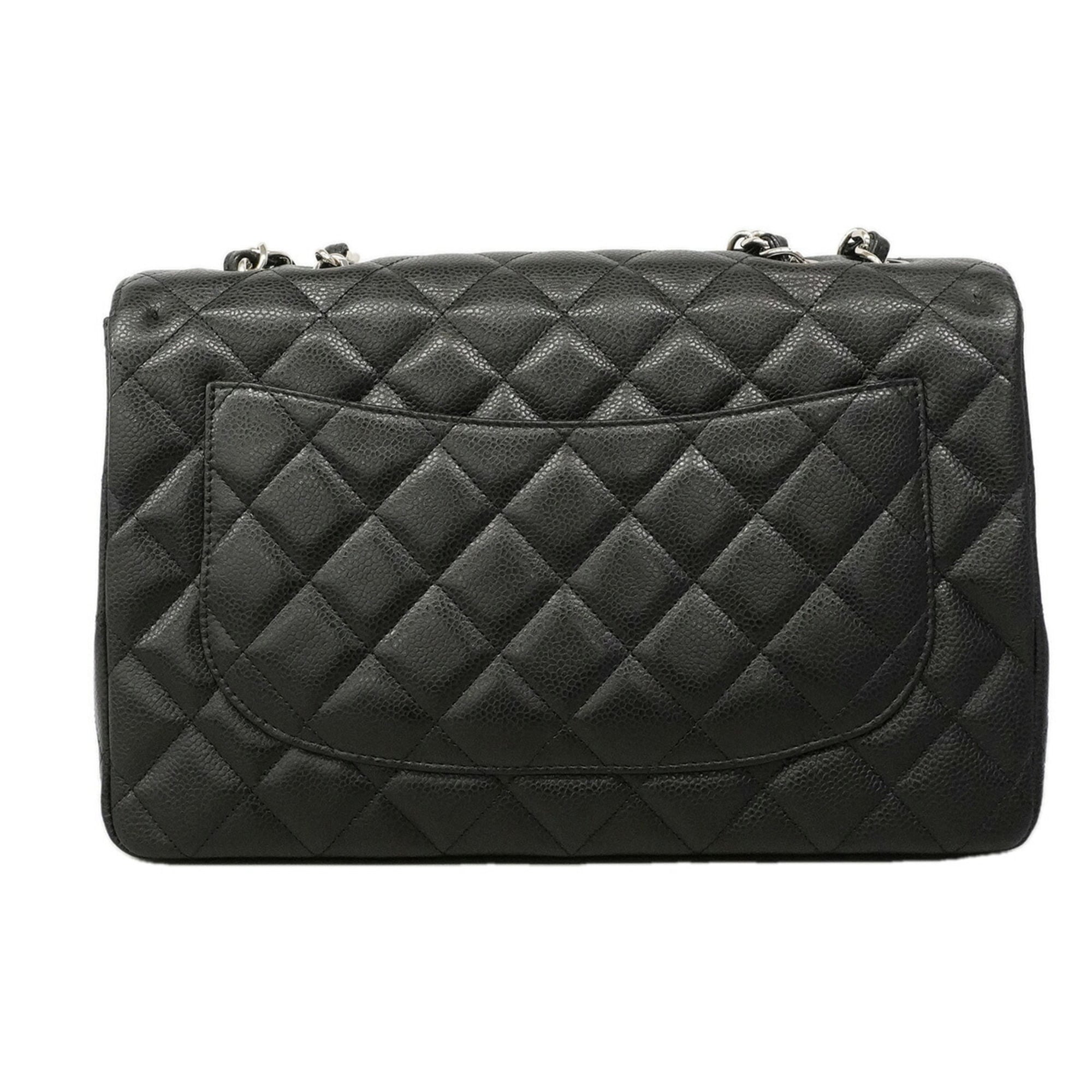 Chanel Black Grained Calfskin Shoulder Bag (Pre-Owned)