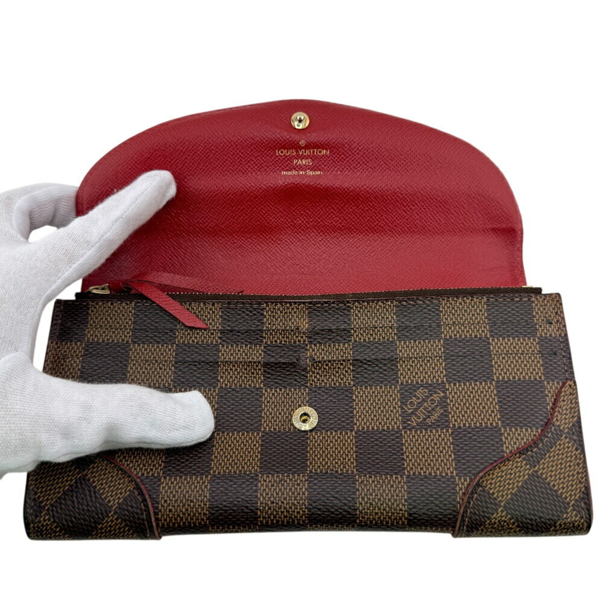 Louis Vuitton Brown Red Color Leather Coin Purse/Coin Case (Pre-Owned)