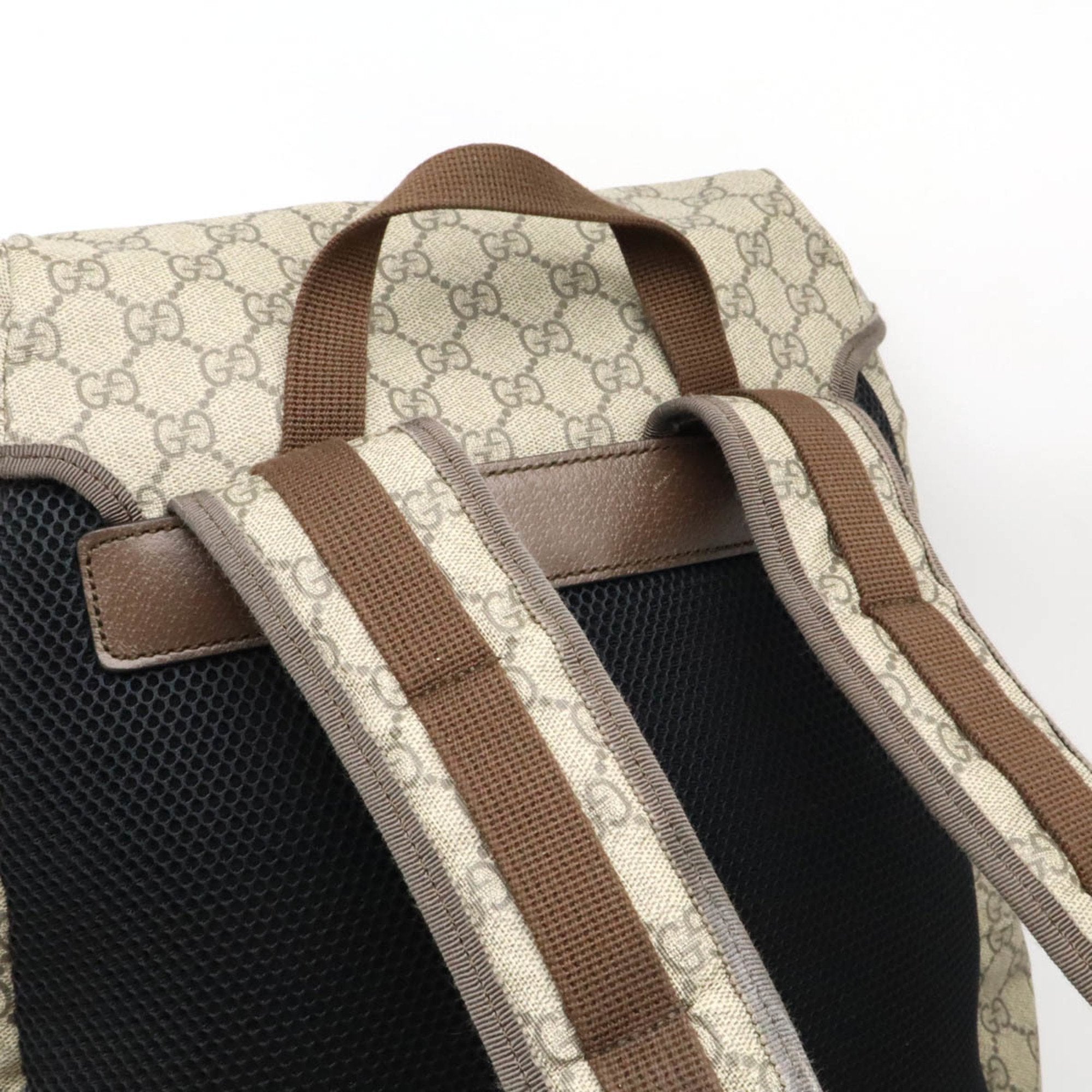 Gucci Beige Brown Green Red Color Pvc Leather Backpack (Pre-Owned)