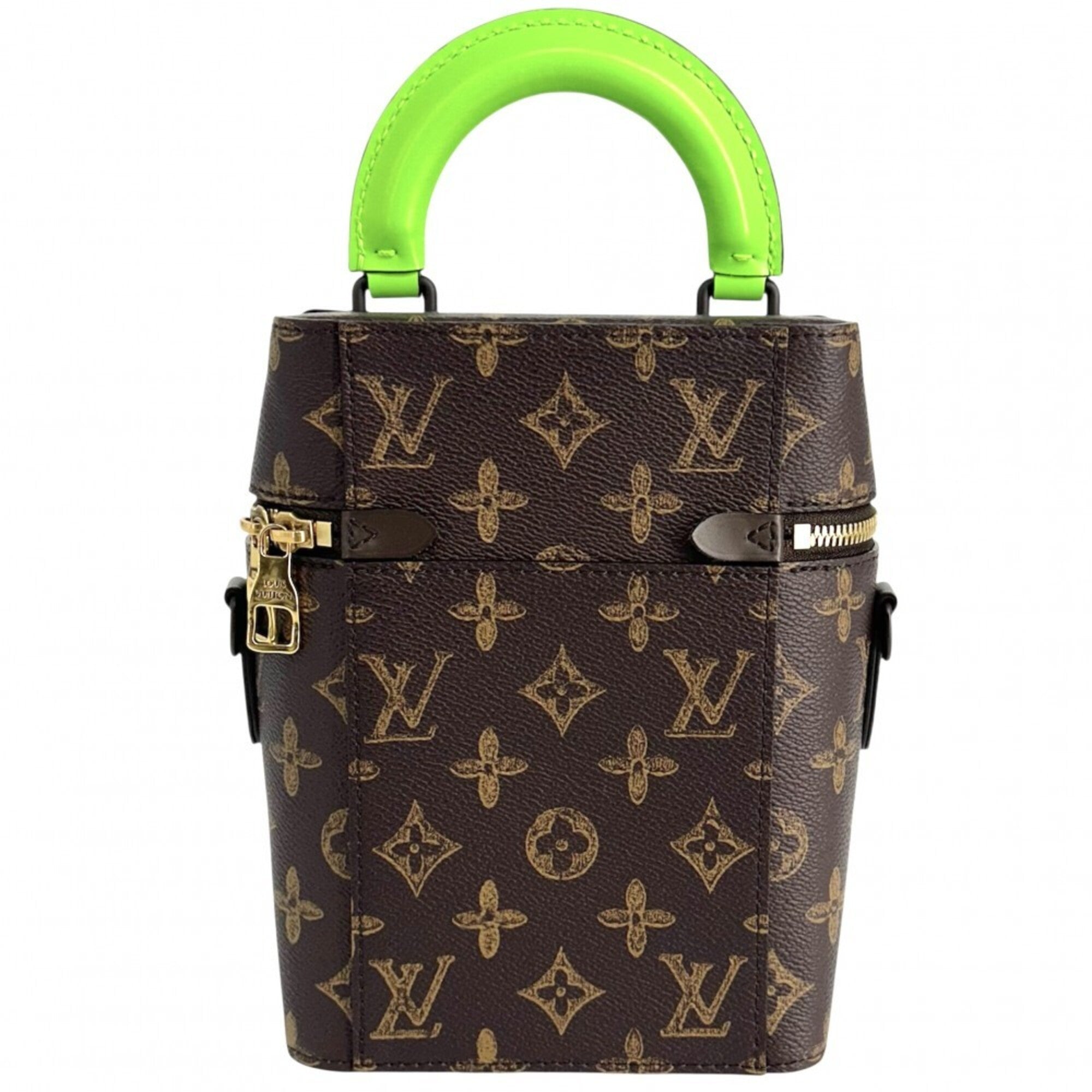 Louis Vuitton Brown Green Monogram Canvas Handbag Shoulder Bag (Pre-Owned)