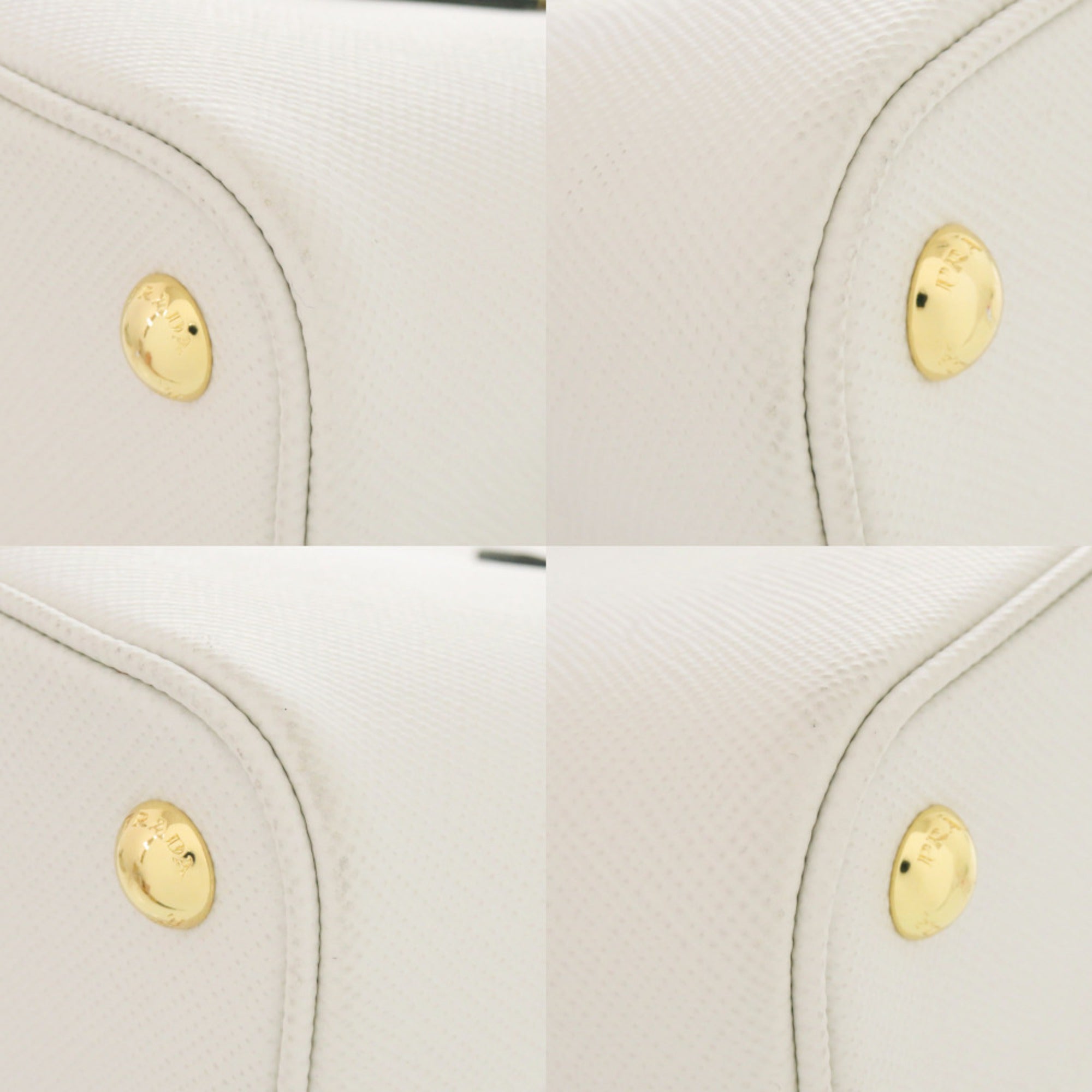 Prada Ivory Red Color Leather Handbag (Pre-Owned)