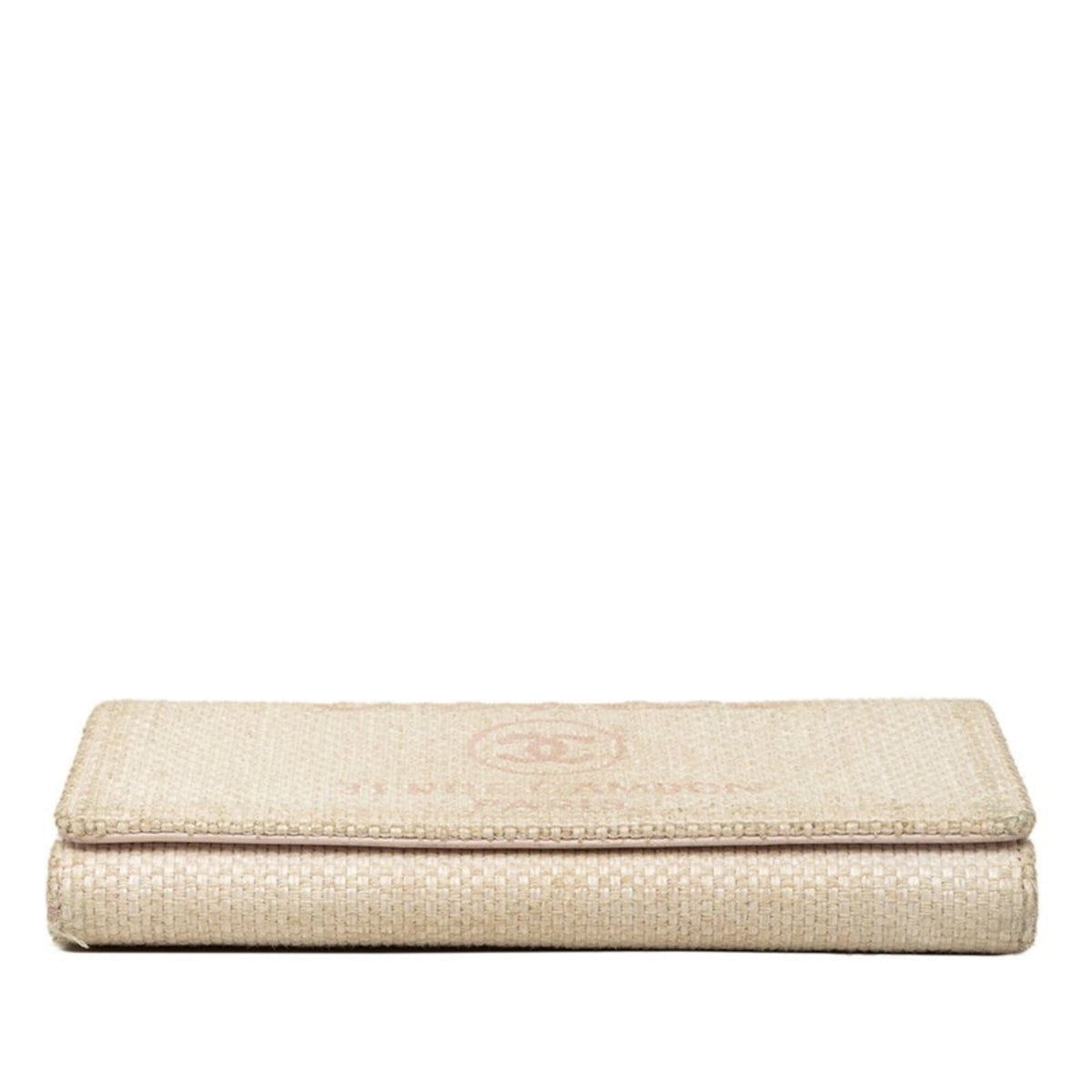 Chanel Pink White Tweed Long Wallet (Bi-Fold) (Pre-Owned)