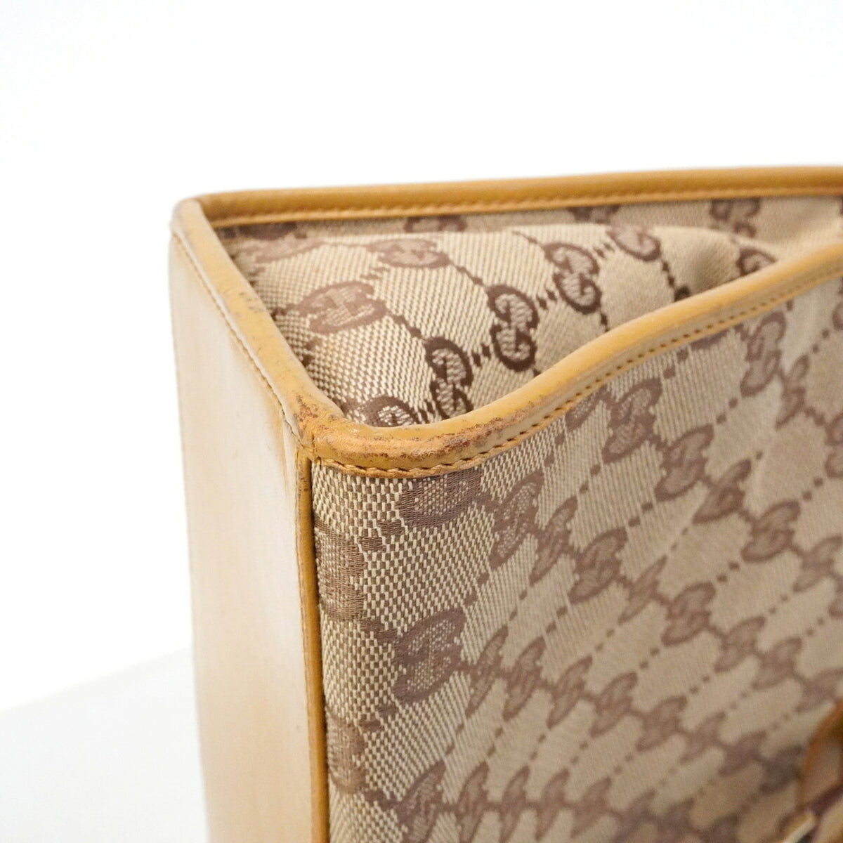 Gucci Brown Canvas Handbag (Pre-Owned)