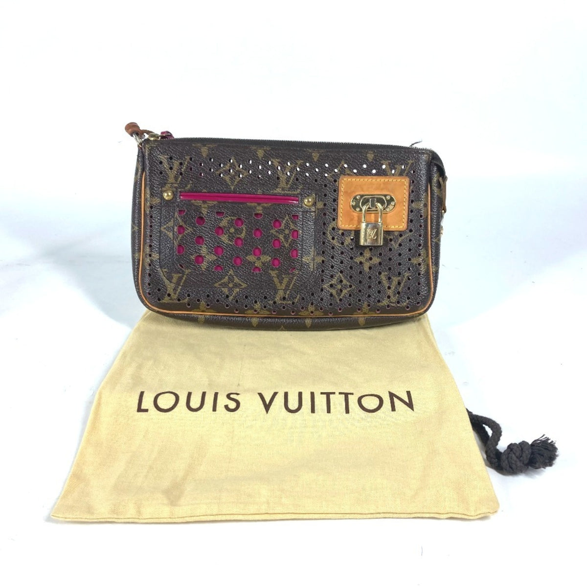 Louis Vuitton Fuchsia Pink Monogram Pochette Pouch Shoulder Bag (Pre-Owned)