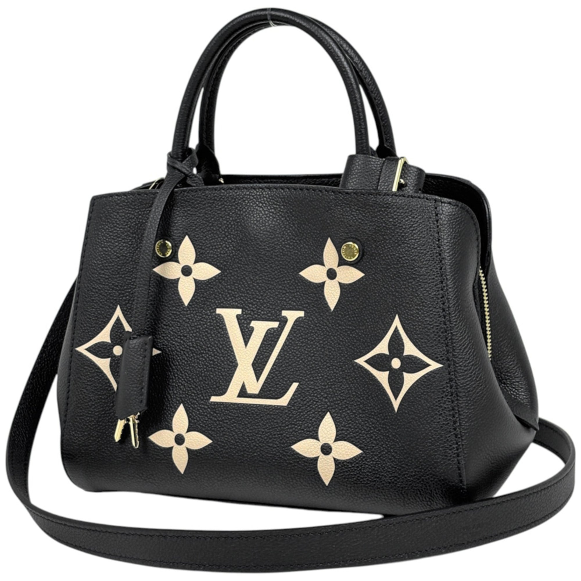 Louis Vuitton Beige Black Monogram Empreinte Handbag (Pre-Owned)