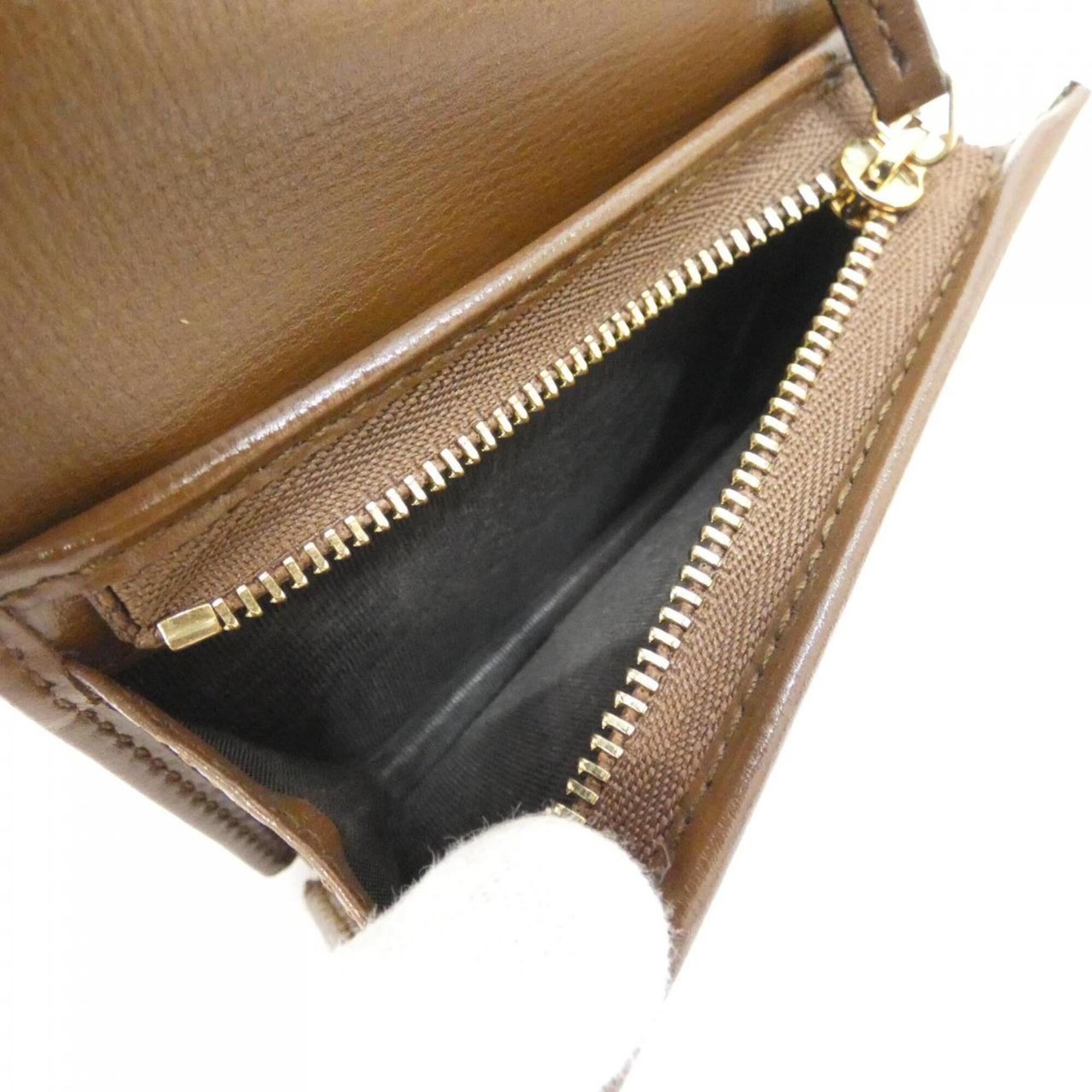 Gucci Beige Brown Gg Supreme Leather Wallet (Bi-Fold) (Pre-Owned)