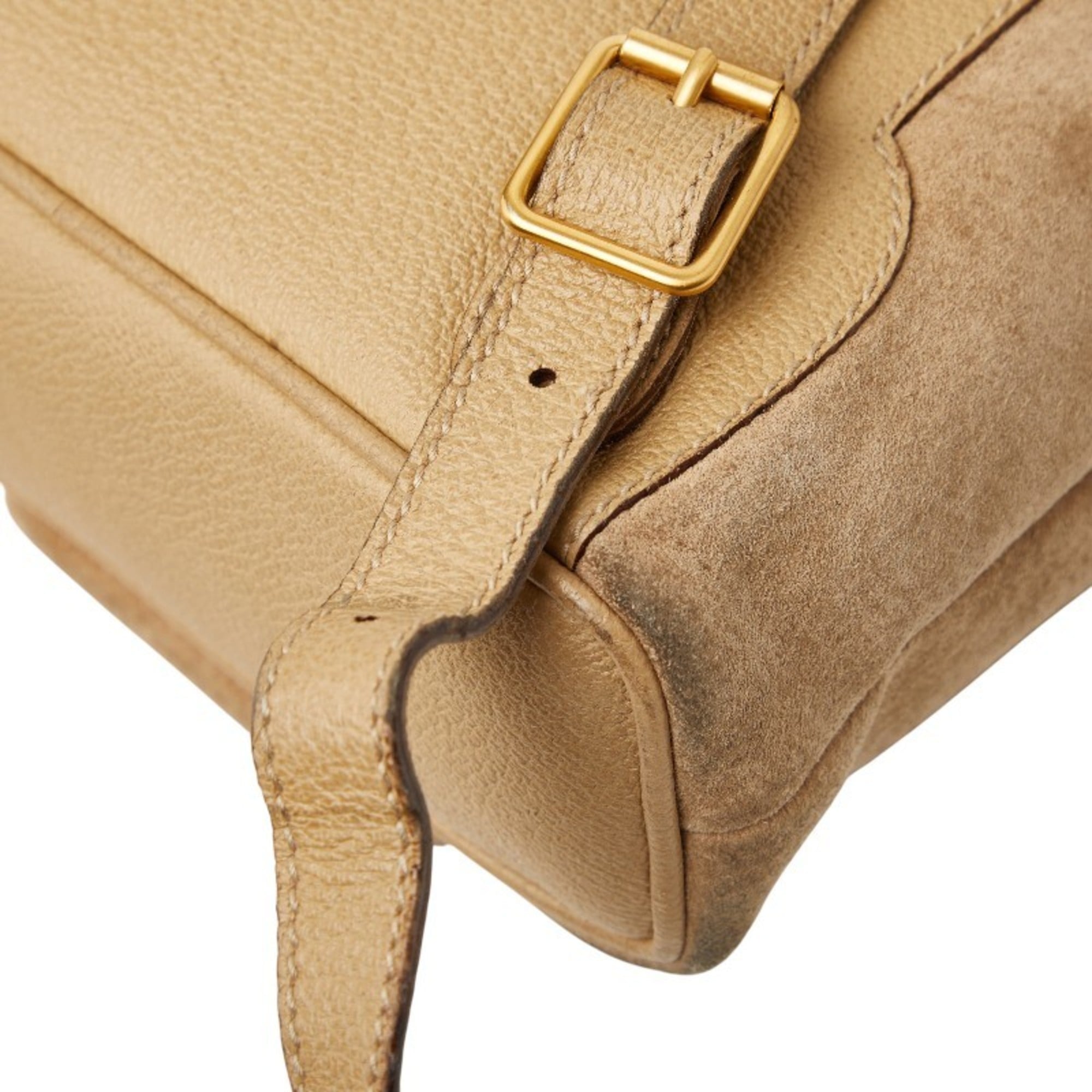 Gucci Brown Suede Leather Backpack (Pre-Owned)