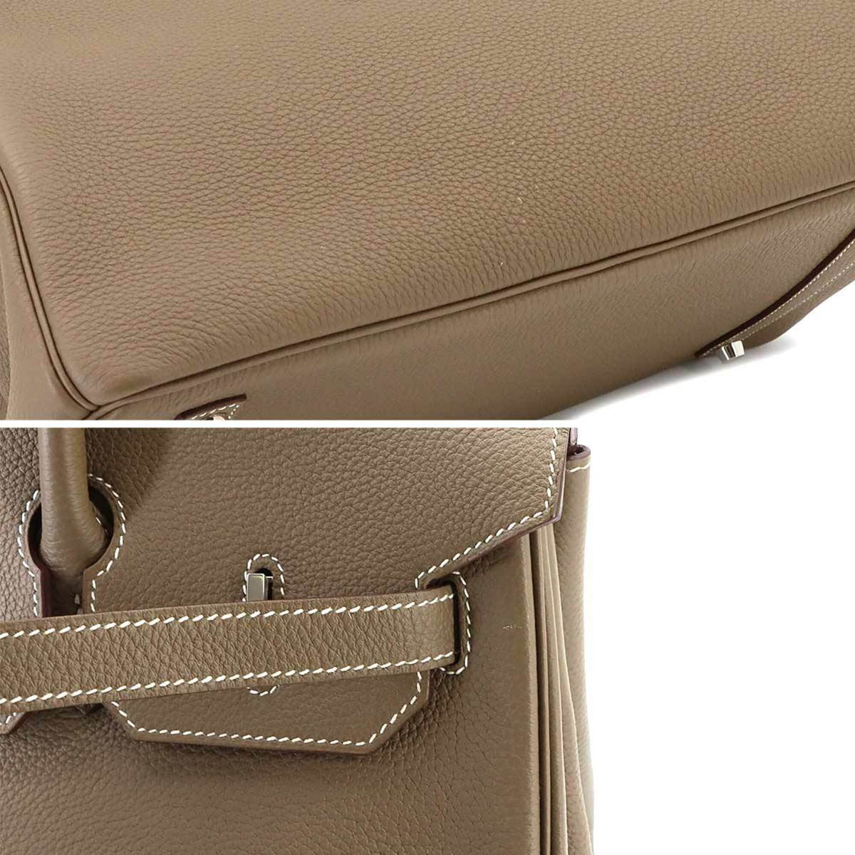 Hermes Etoupe Gray Togo Leather Handbag (Pre-Owned)