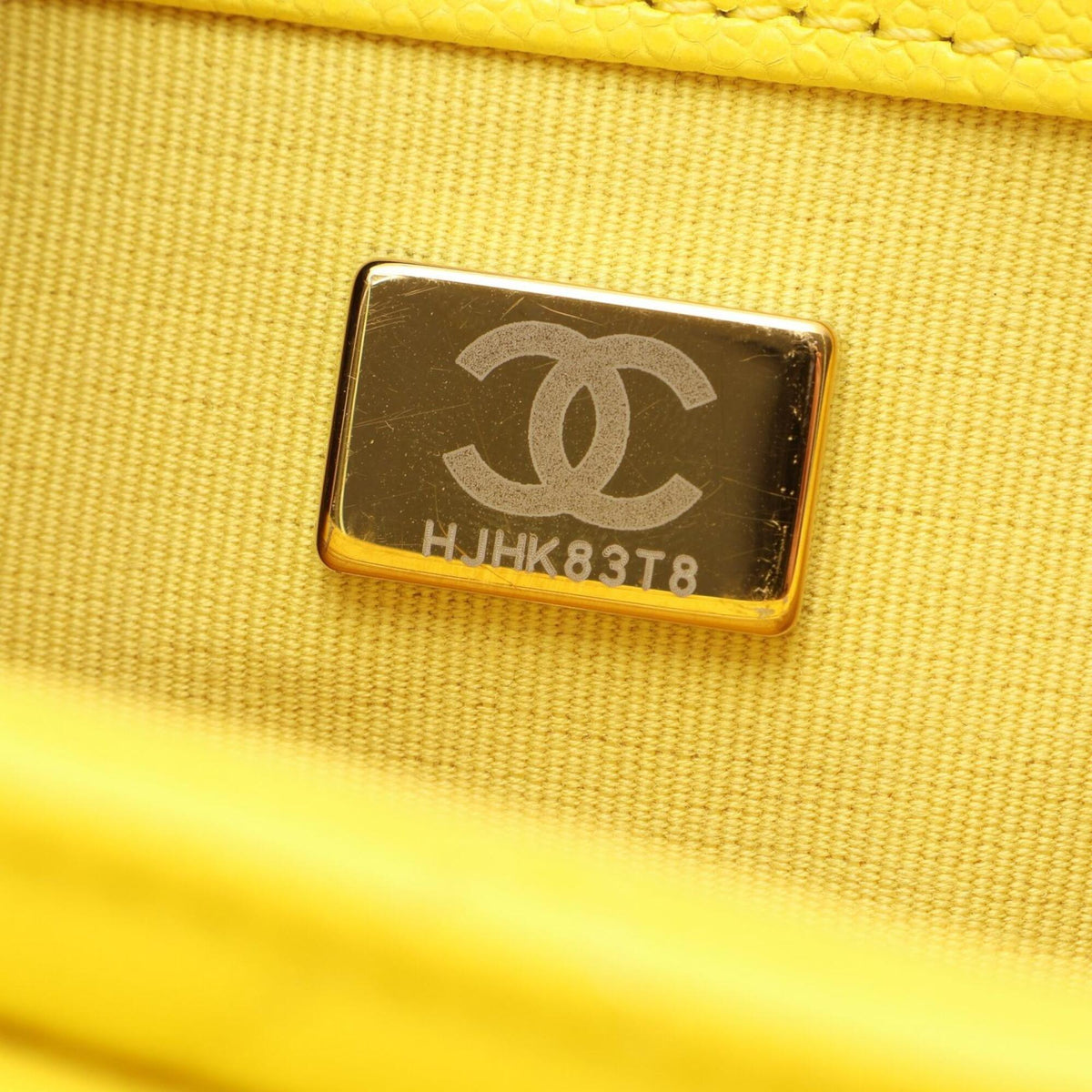 Chanel Matelasse Yellow Grained Calfskin Handbag Shoulder Bag Vanity Bag (Pre-Owned)
