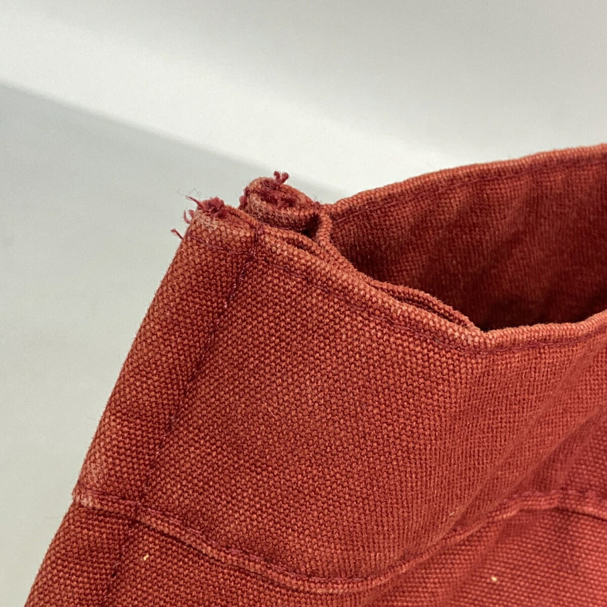 Hermes Red Color Canvas Tote Bag (Pre-Owned)