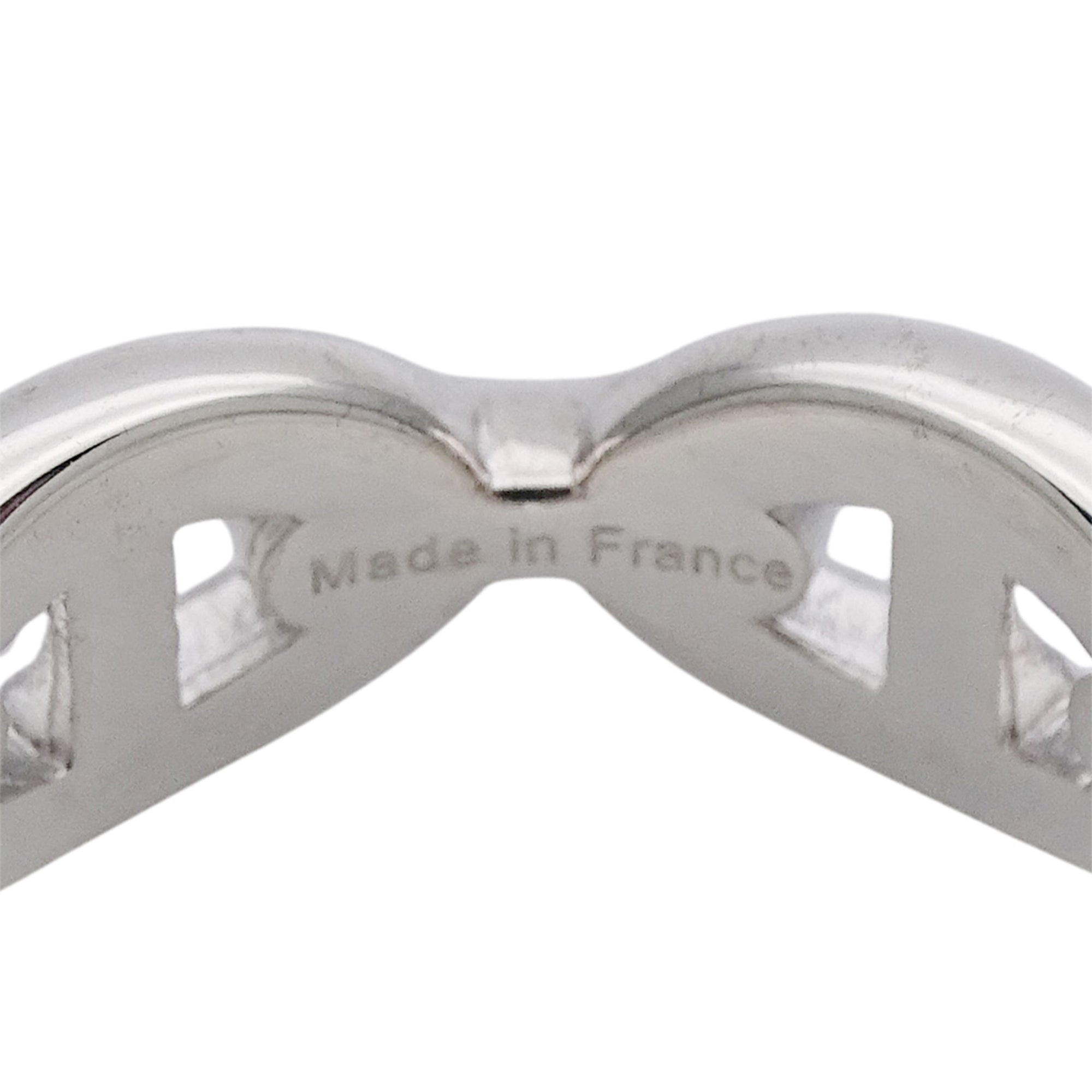 Hermes Silver Silver 925 Band Ring (Pre-Owned)