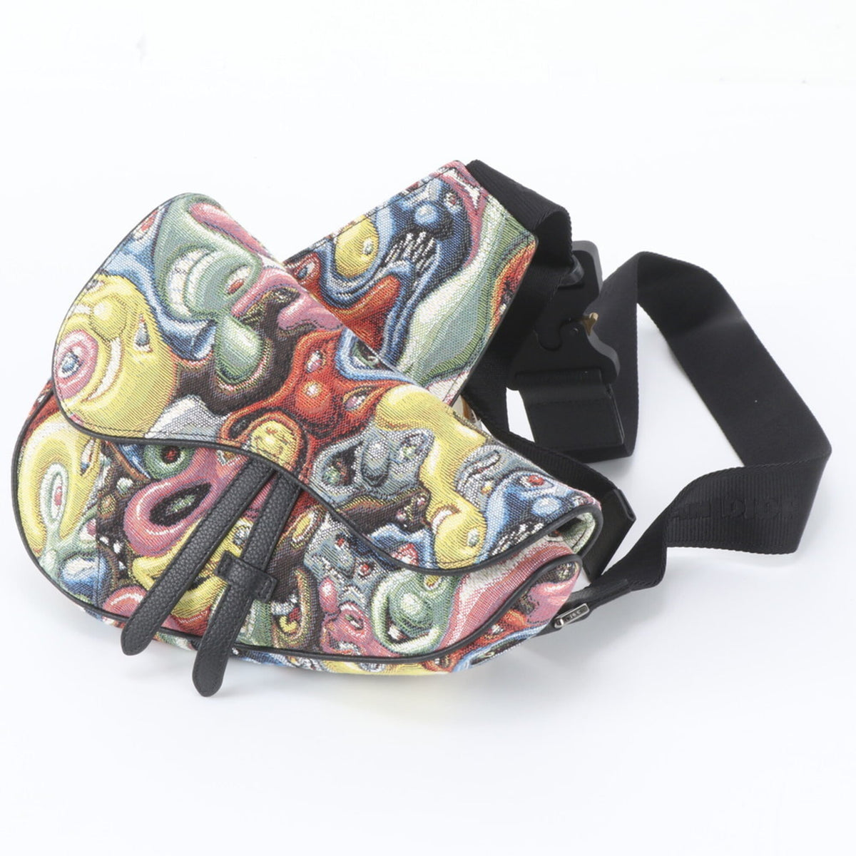 Christian Dior Multi-Color Leather Canvas Shoulder Bag Sling Bag (Pre-Owned)