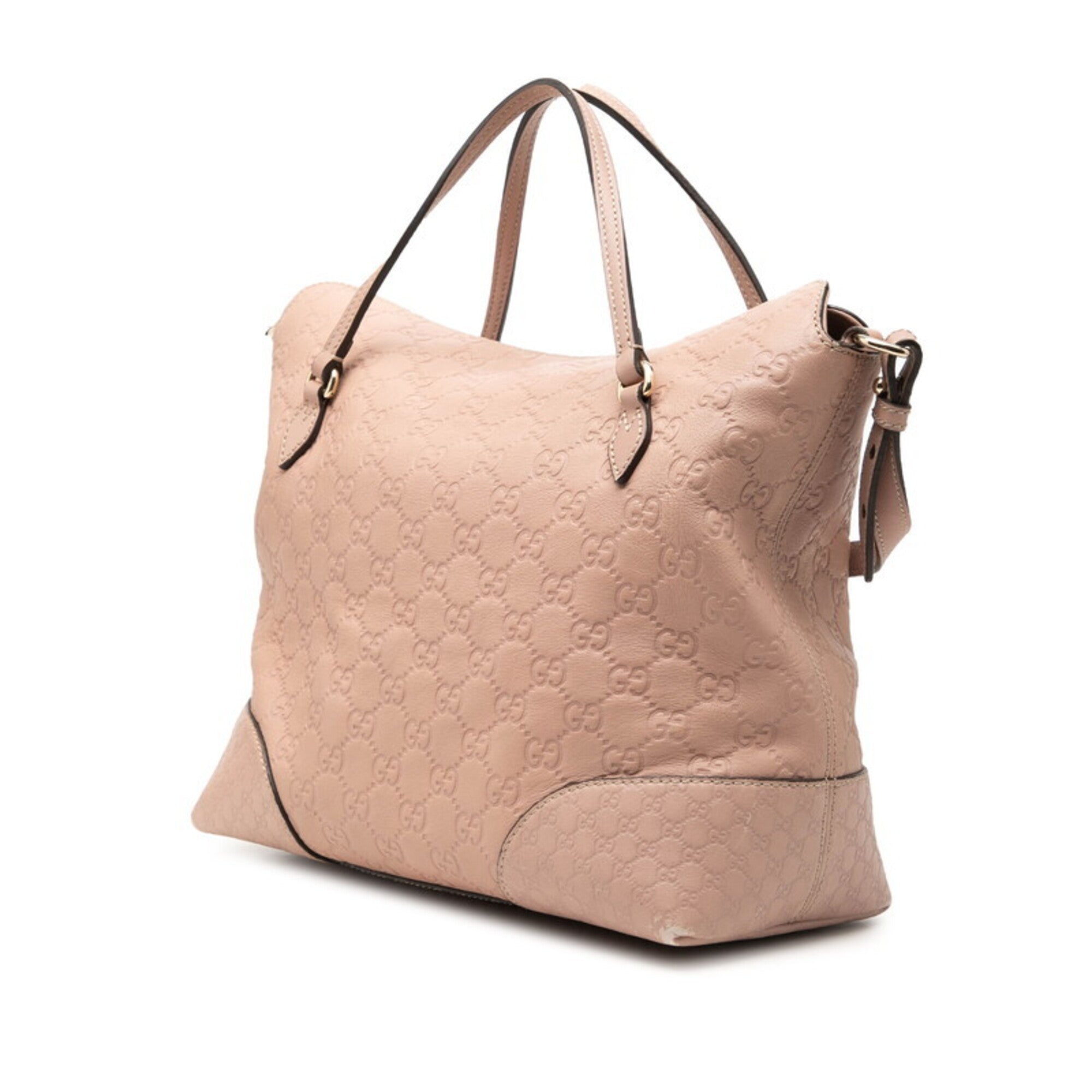 Gucci Pink Leather Handbag Shoulder Bag (Pre-Owned)