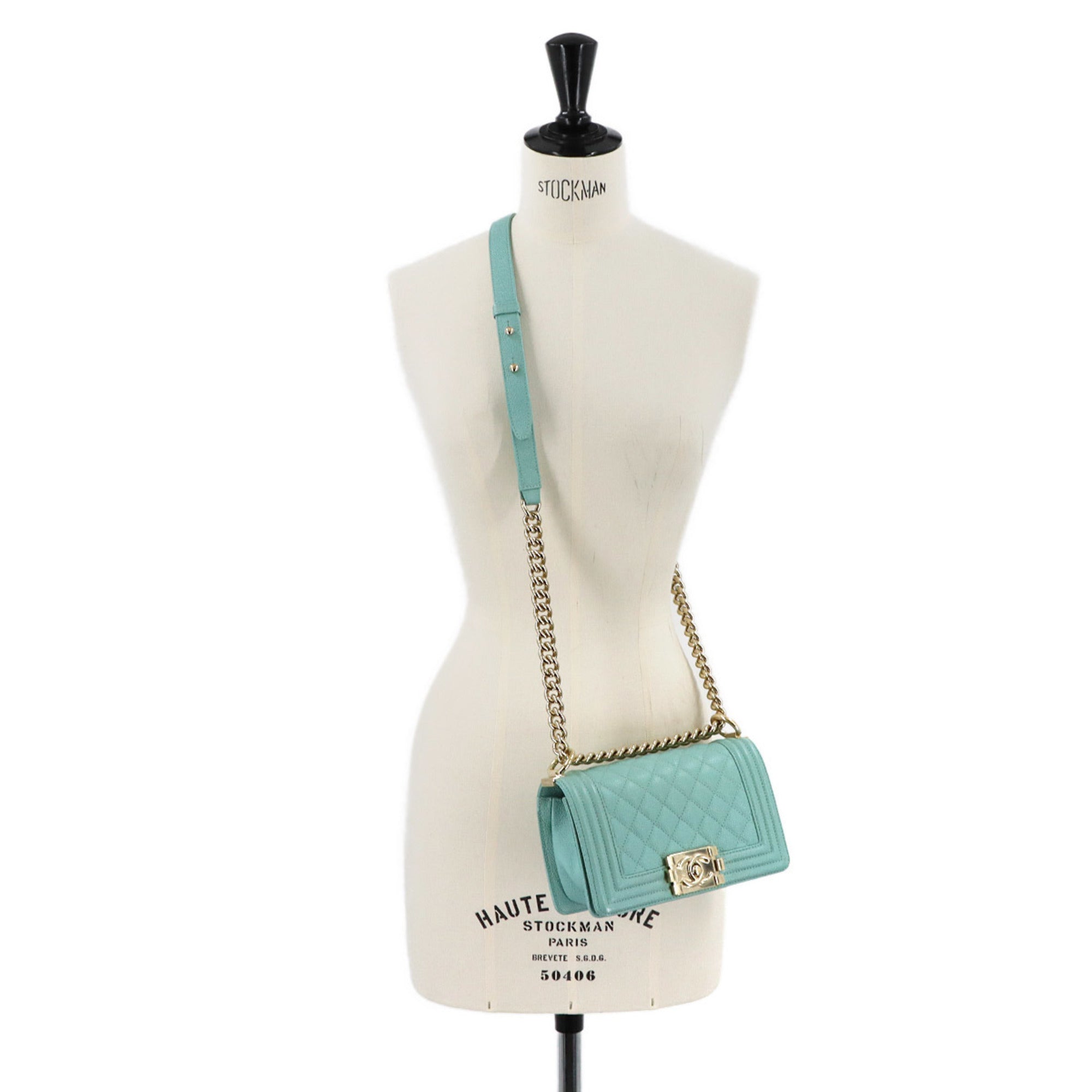 Chanel Blue Grained Calfskin Handbag Shoulder Bag (Pre-Owned)