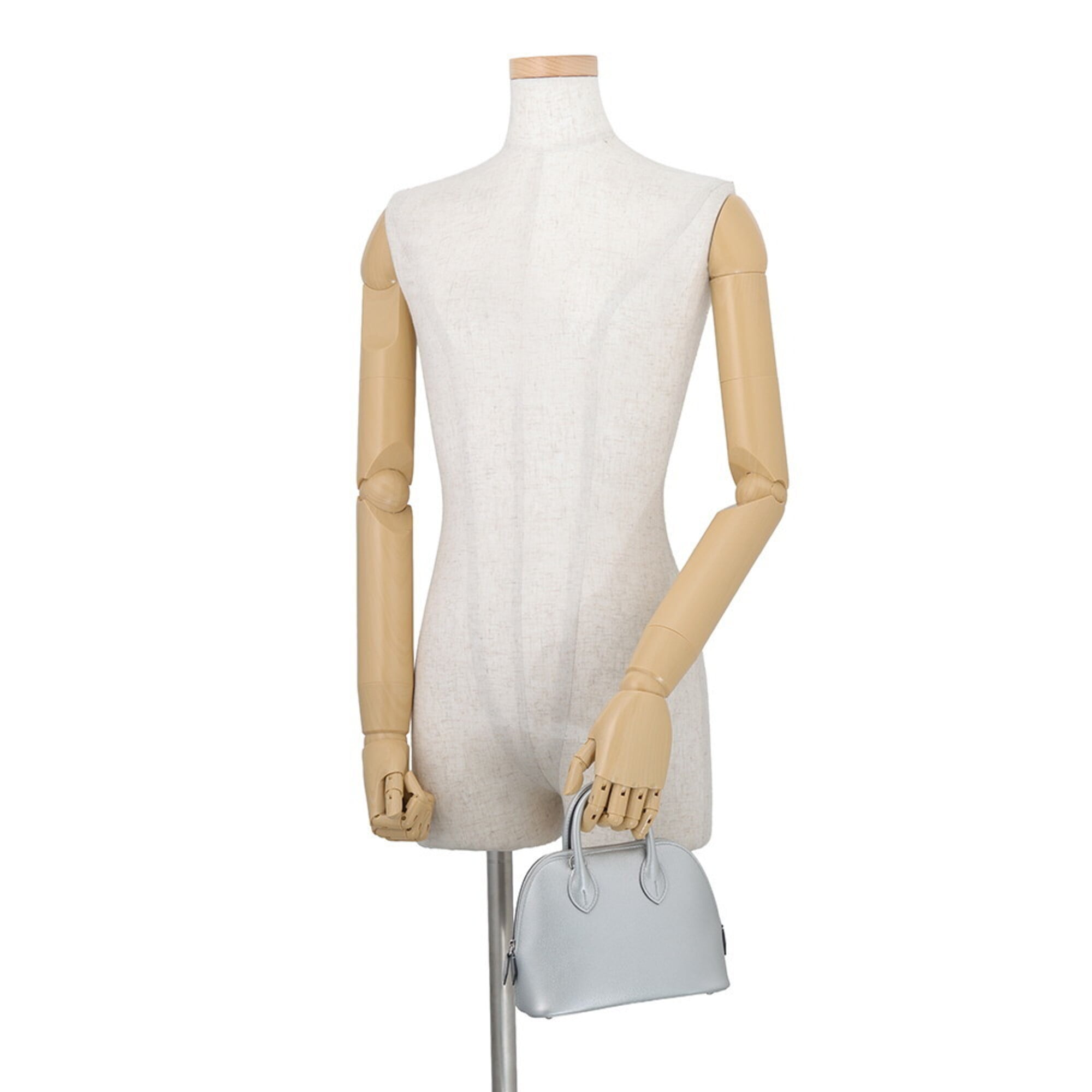 Hermes Argent Chevre Leather Handbag (Pre-Owned)