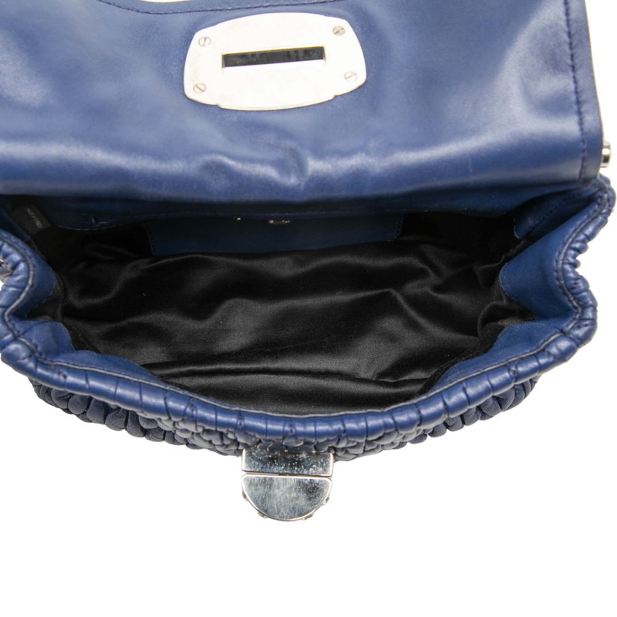 Miu Miu Blue Leather Handbag Shoulder Bag (Pre-Owned)