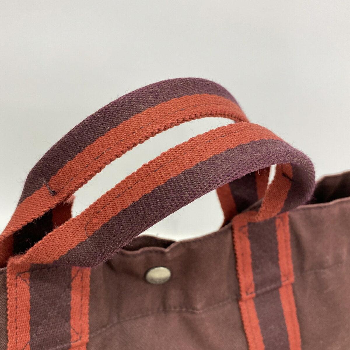Hermes Brown Canvas Tote Bag (Pre-Owned)