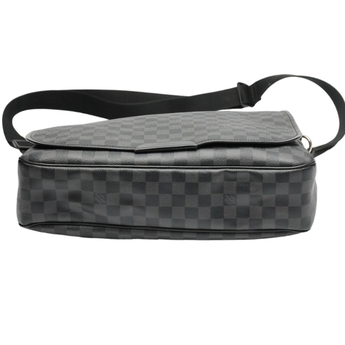 Louis Vuitton Damier Graphite Black Leather Shoulder Bag (Pre-Owned)