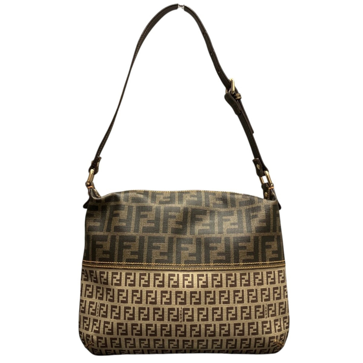 Fendi Brown Zucca Pvc Leather Shoulder Bag (Pre-Owned)