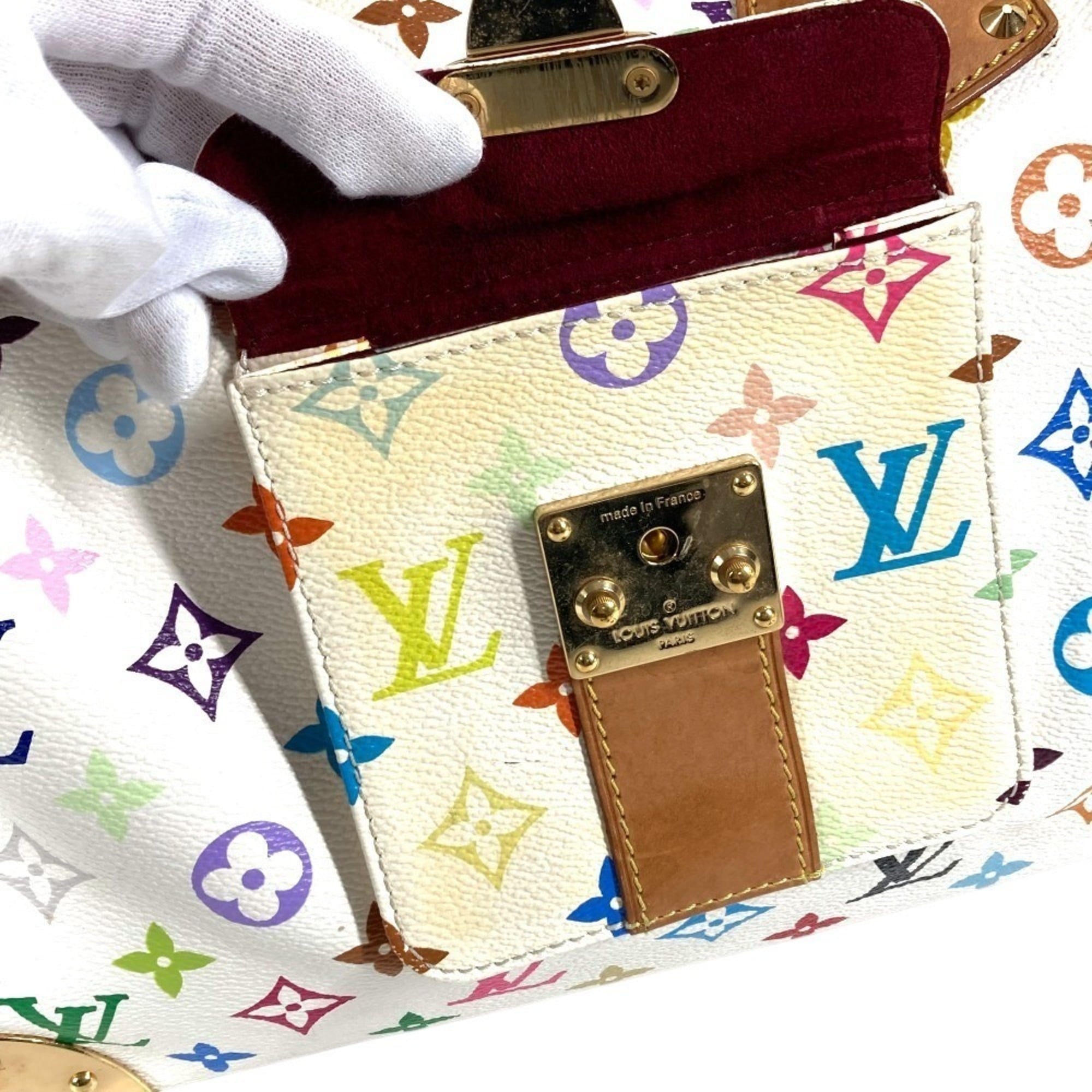 Louis Vuitton Blanc Multi-Color Monogram Multicolore Boston Bag Handbag (Pre-Owned)