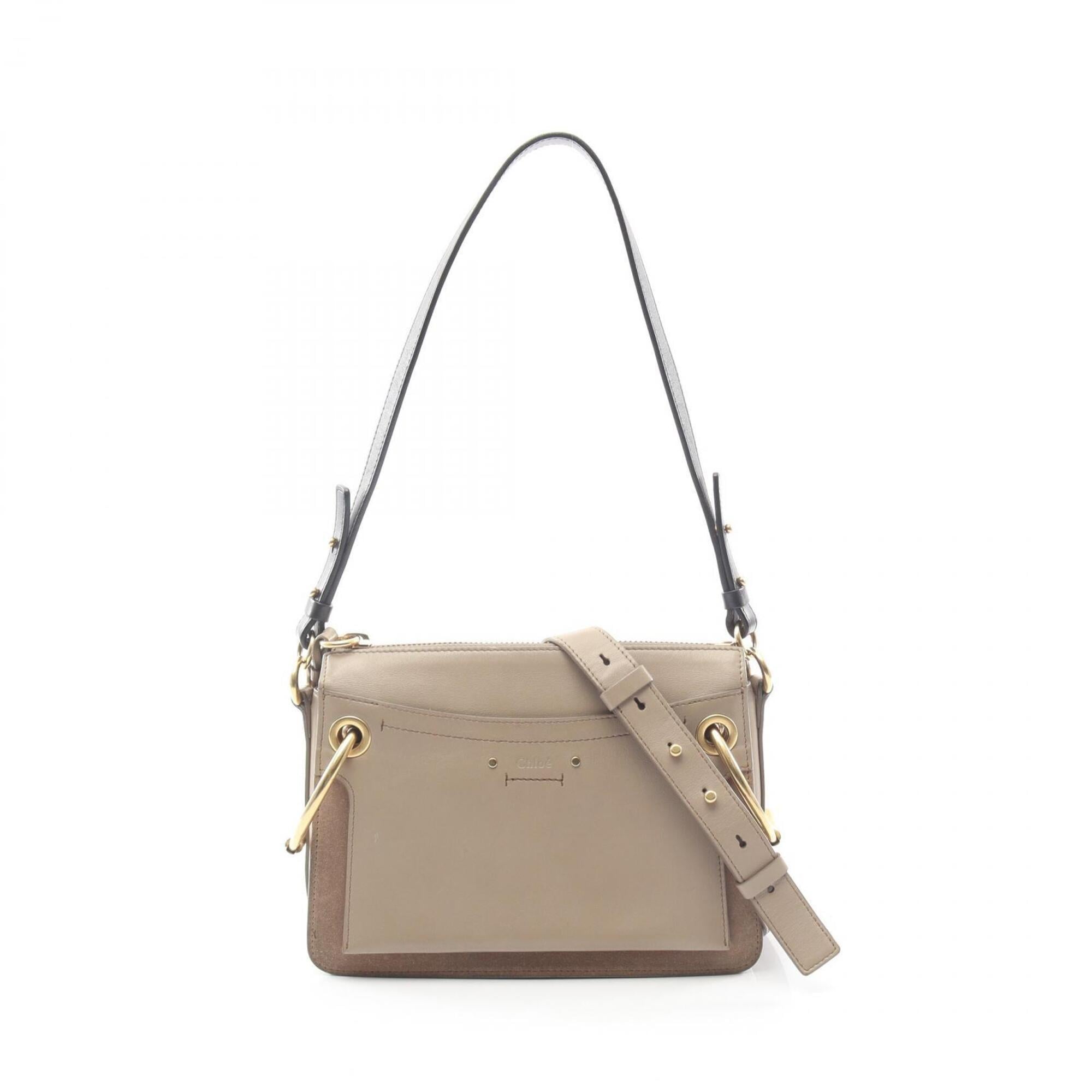 Chloé Beige Leather Suede Handbag Shoulder Bag (Pre-Owned)
