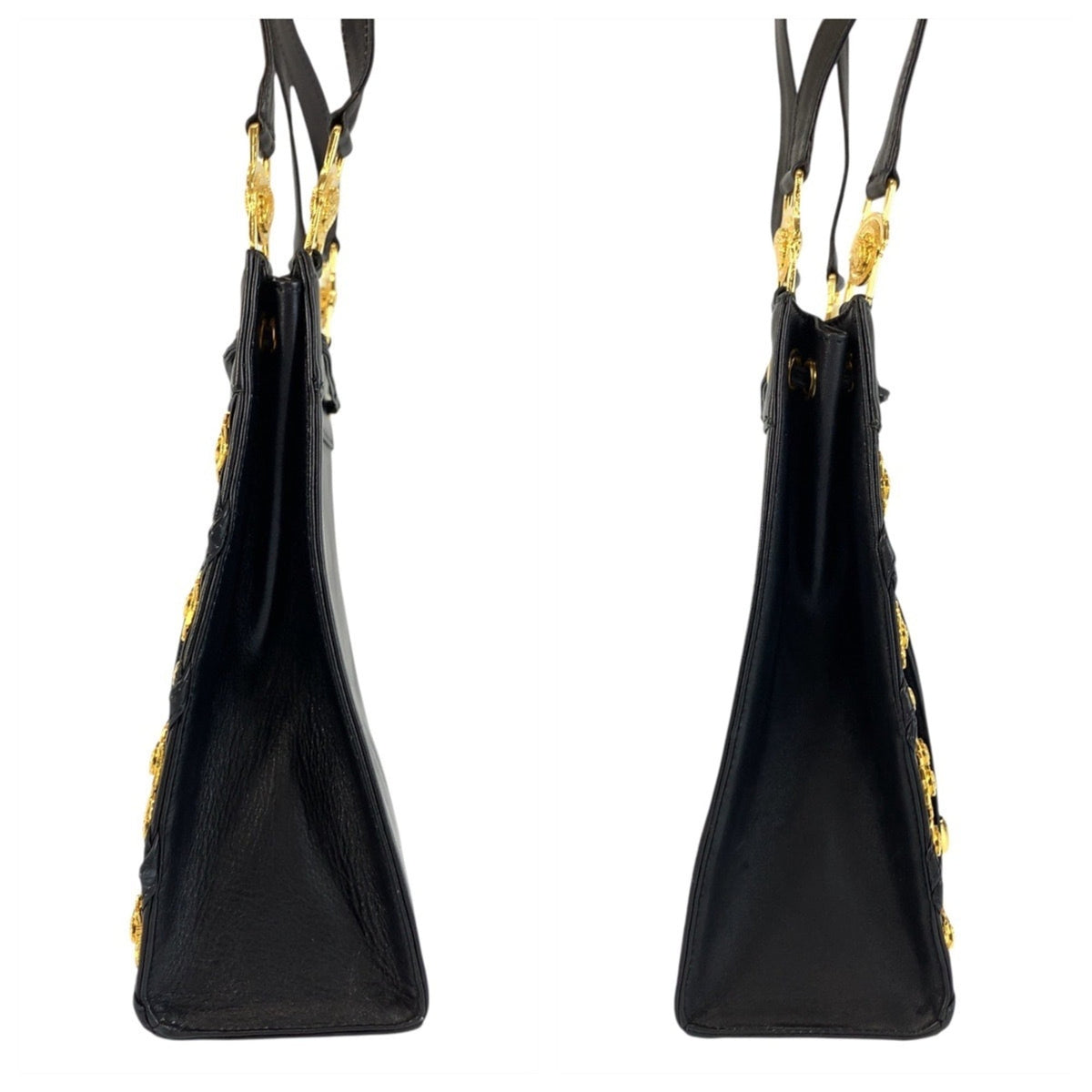Versace Black Leather Pochette Shoulder Bag (Pre-Owned)