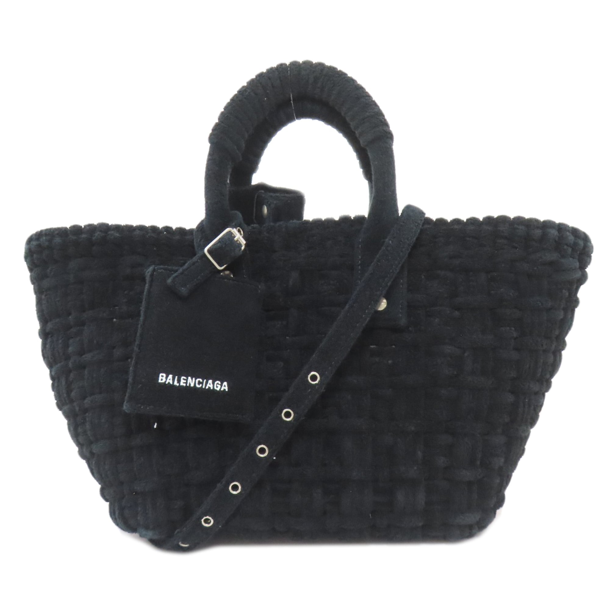 Balenciaga Black Pile Fabric Handbag (Pre-Owned)