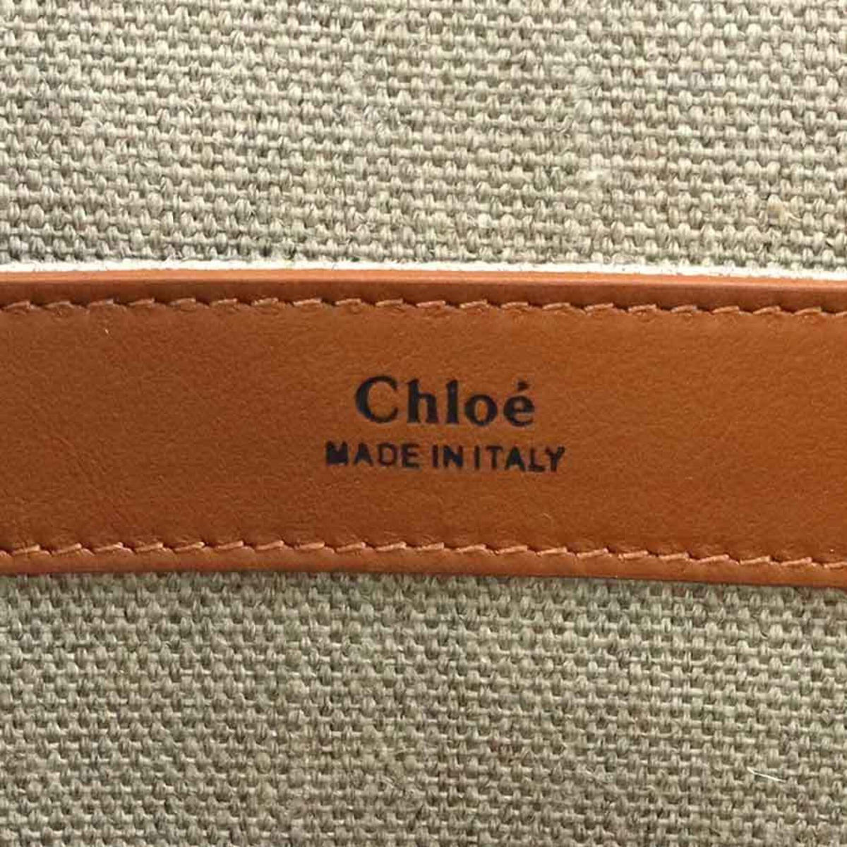 Chloé Beige Brown Leather Canvas Handbag Shoulder Bag (Pre-Owned)