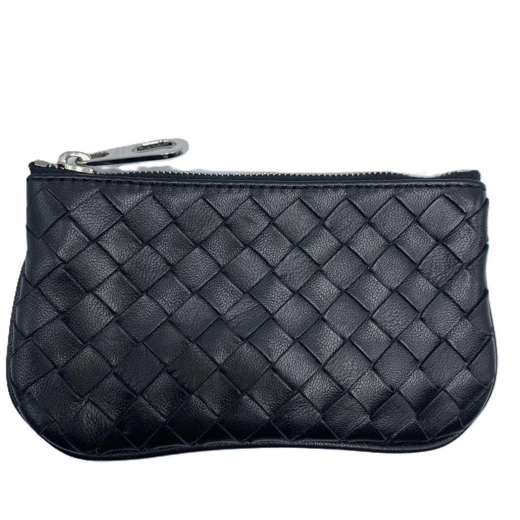 Bottega Veneta Black Intrecciato Coin Purse/Coin Case (Pre-Owned)