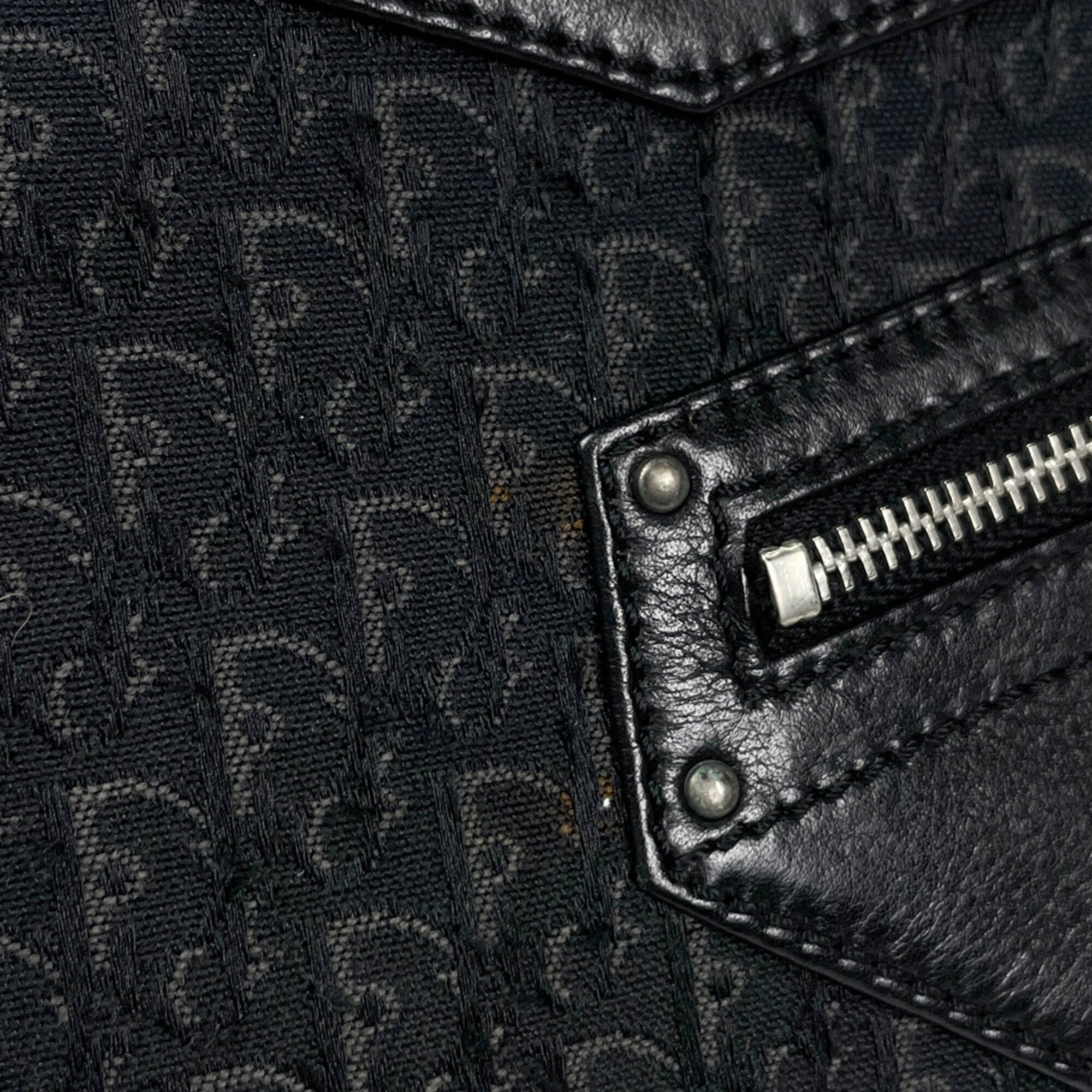 Christian Dior Black Canvas Leather Shoulder Bag (Pre-Owned)