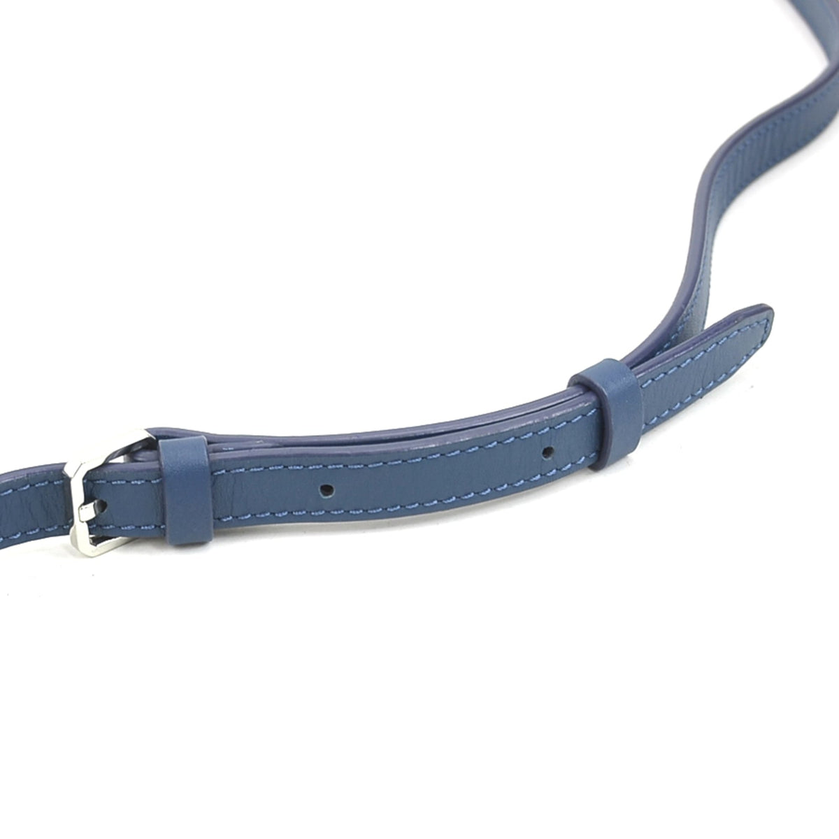 Mcm Blue Canvas Leather Shoulder Bag (Pre-Owned)