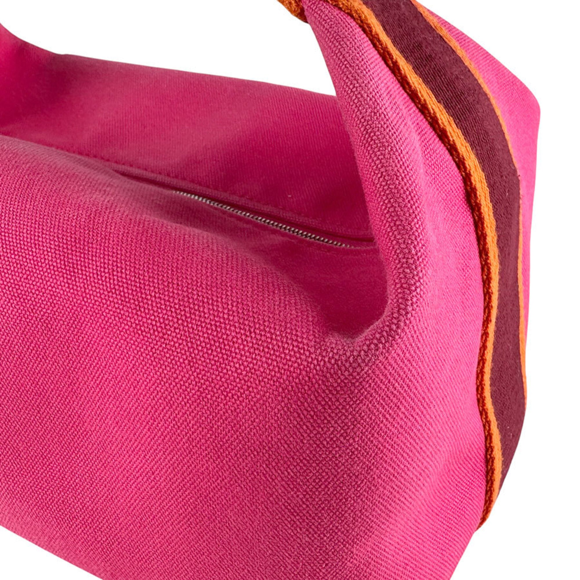 Hermes Pink Canvas Handbag Pouch (Pre-Owned)