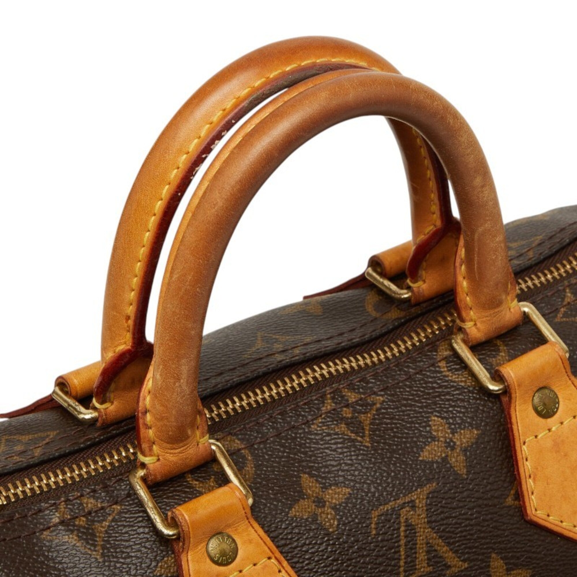 Louis Vuitton Brown Pvc Leather Boston Bag Handbag (Pre-Owned)