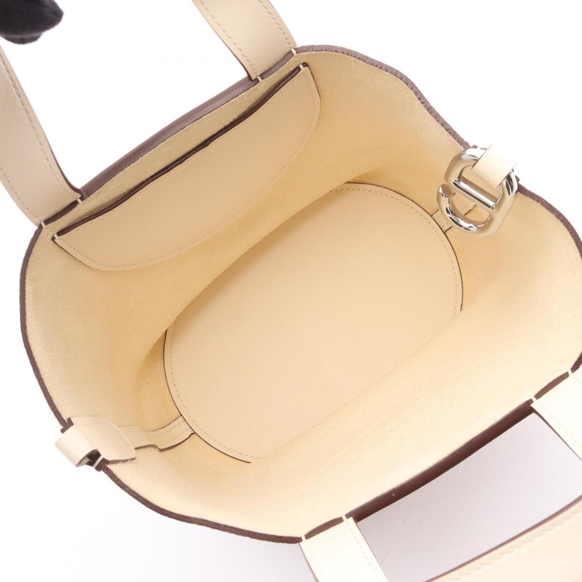 Hermes Ivory Taurillon Clemence Leather Handbag (Pre-Owned)
