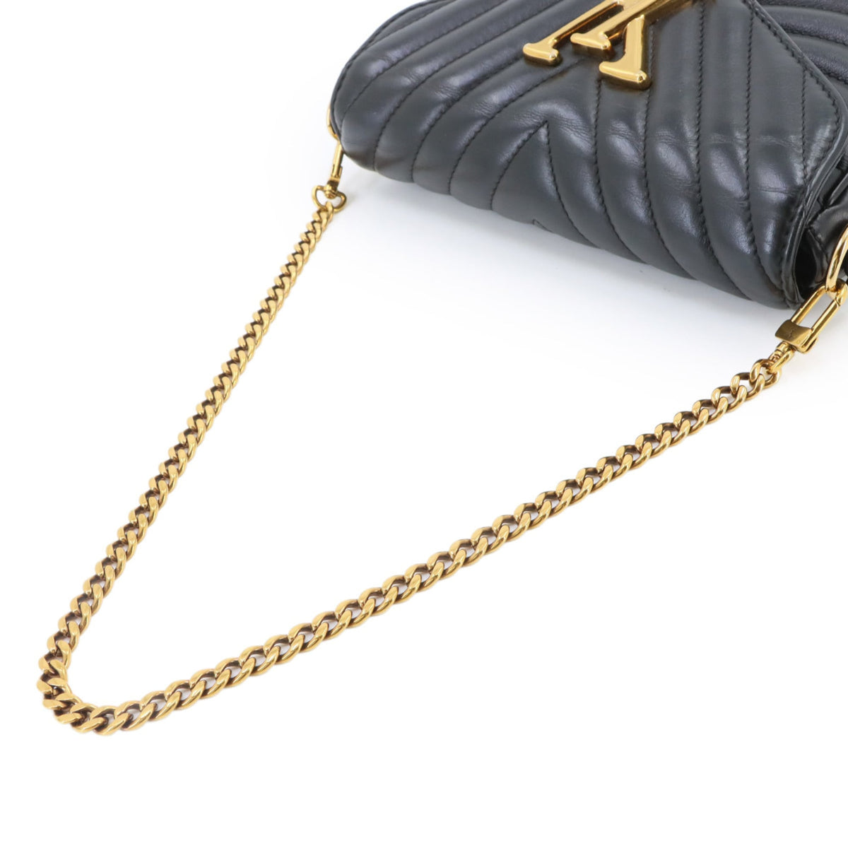 Louis Vuitton Black Leather Handbag Pochette Shoulder Bag (Pre-Owned)