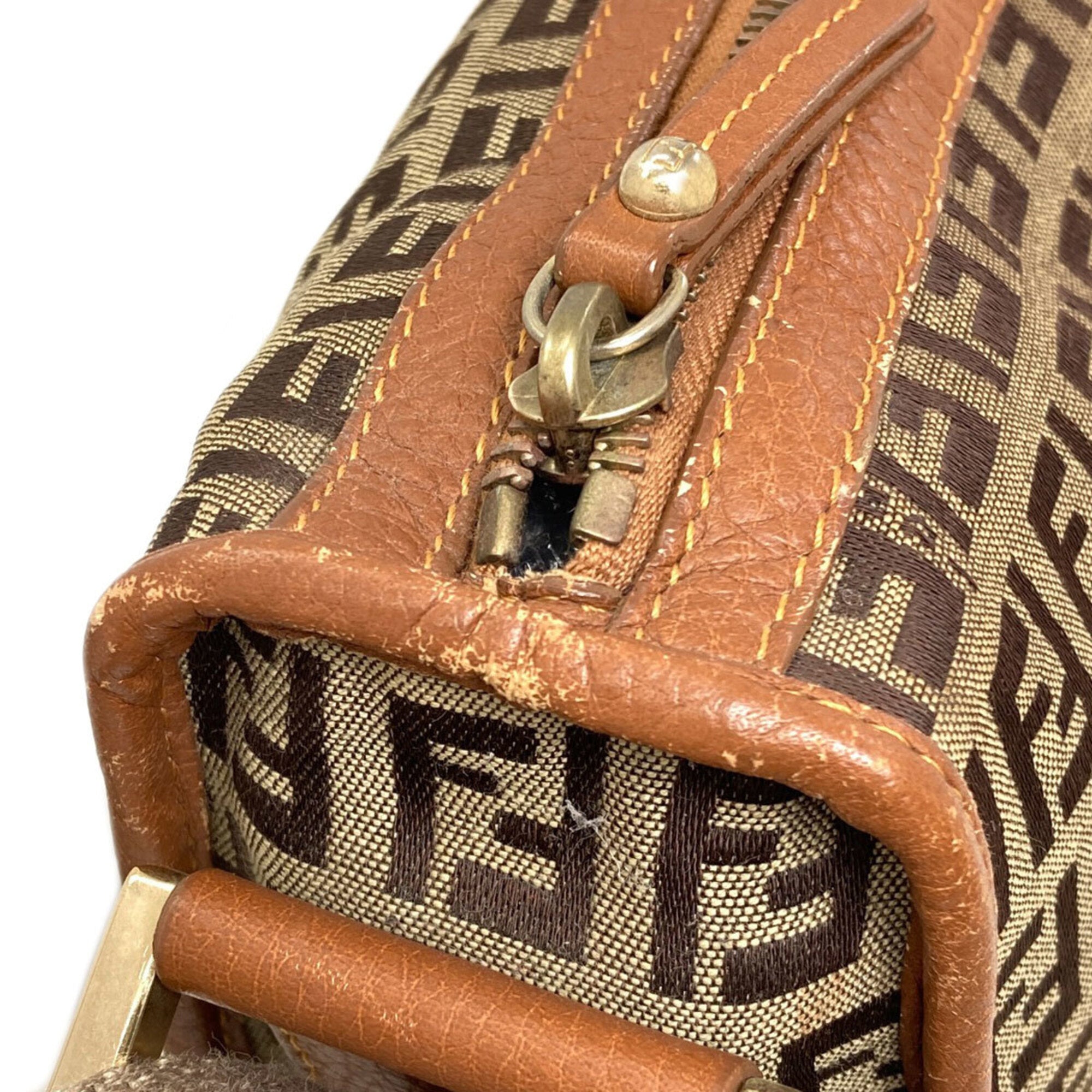 Fendi Brown Canvas Shoulder Bag (Pre-Owned)