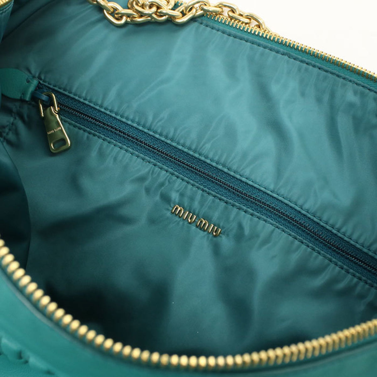 Miu Miu Green Leather Shoulder Bag (Pre-Owned)