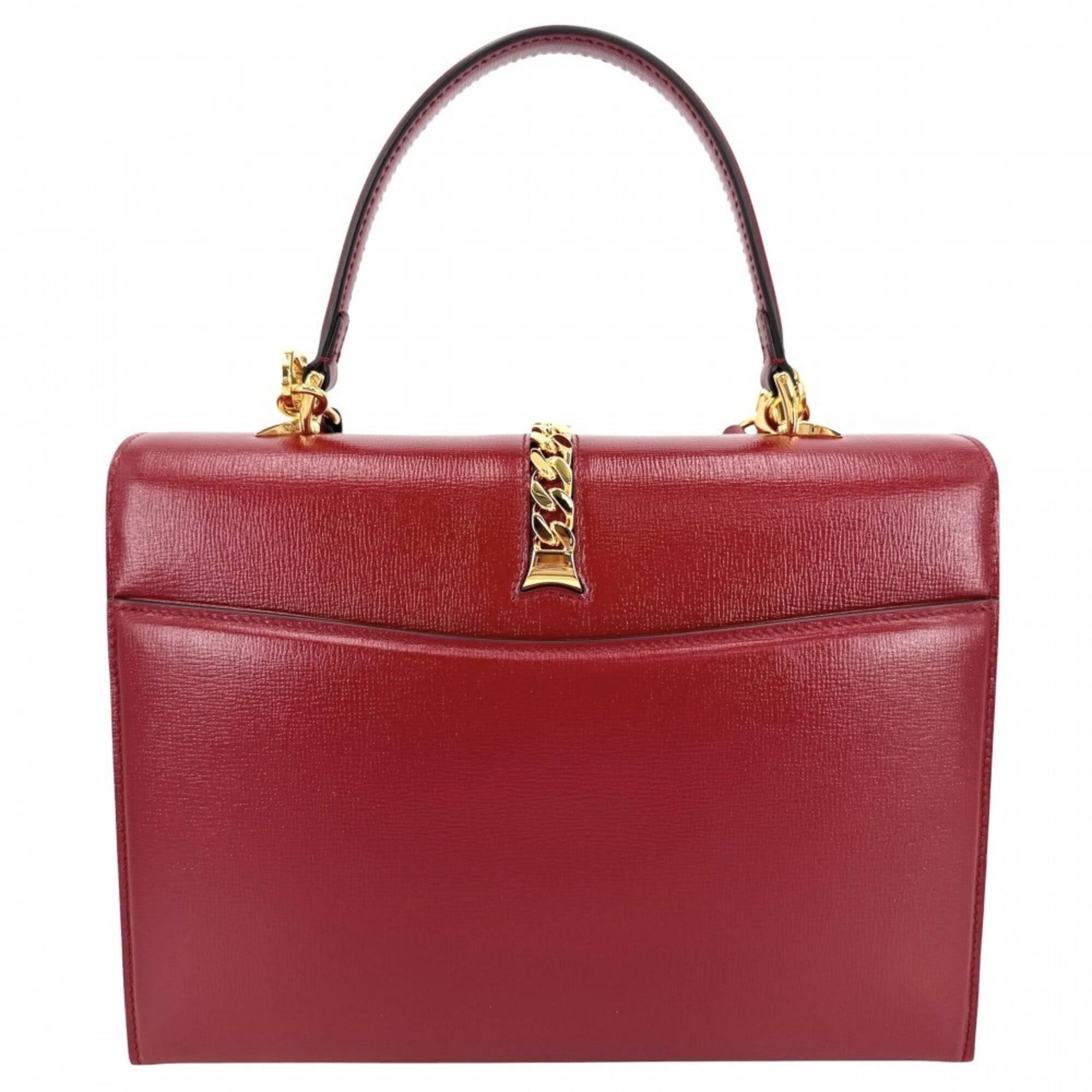 Gucci Red Color White Leather Handbag Shoulder Bag (Pre-Owned)