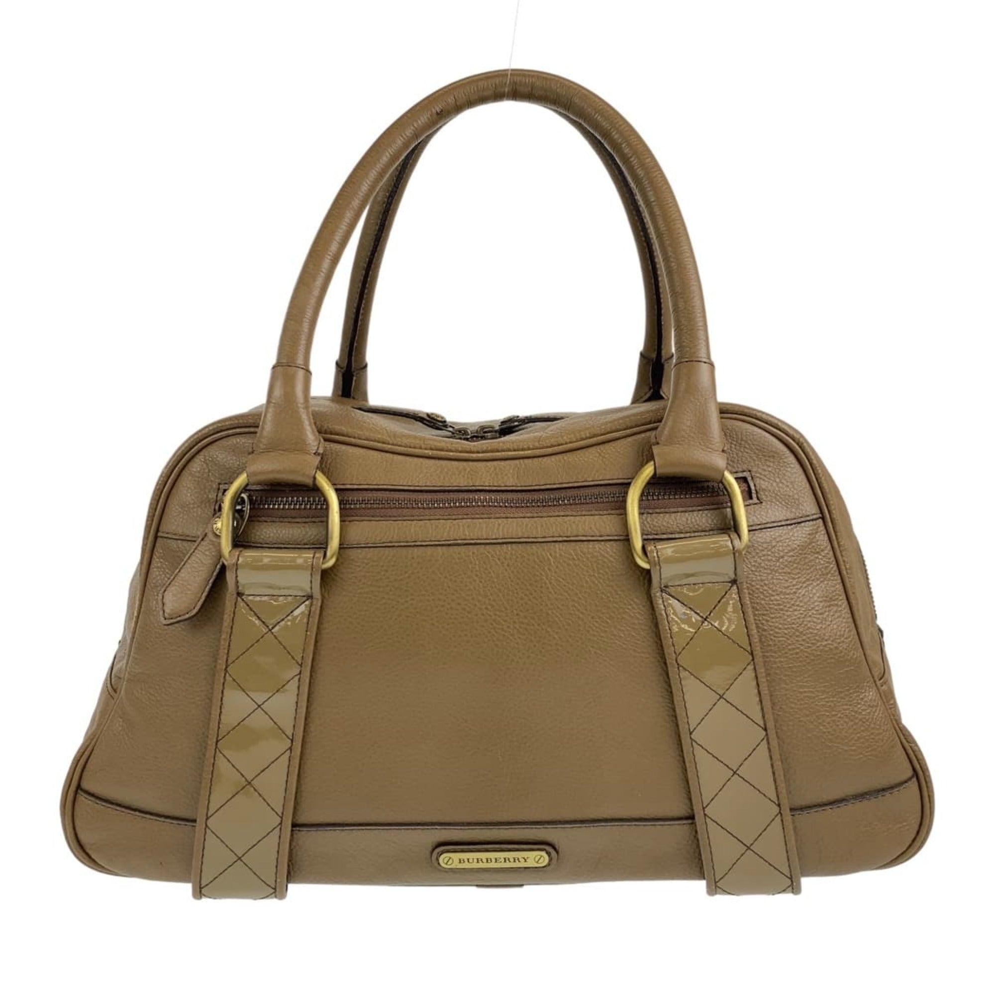 Burberry Khaki Brown Leather Handbag Shoulder Bag (Pre-Owned)