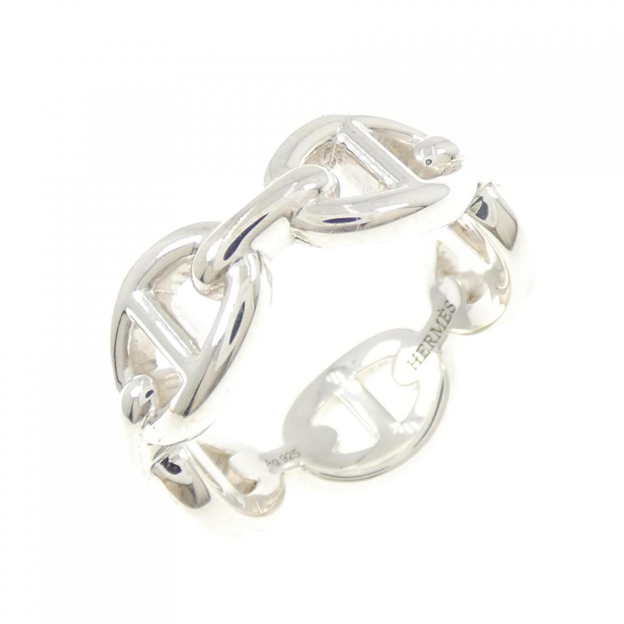 Hermes Silver 925 Band Ring (Pre-Owned)